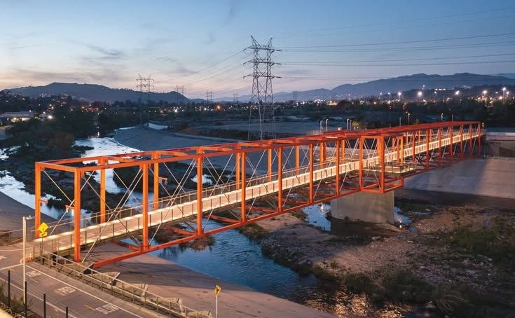 Bridge construction over a road