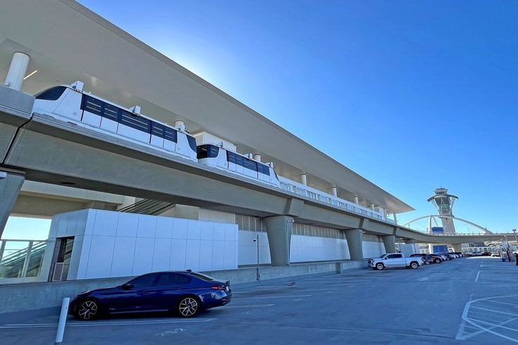 Transit center platform and rail link