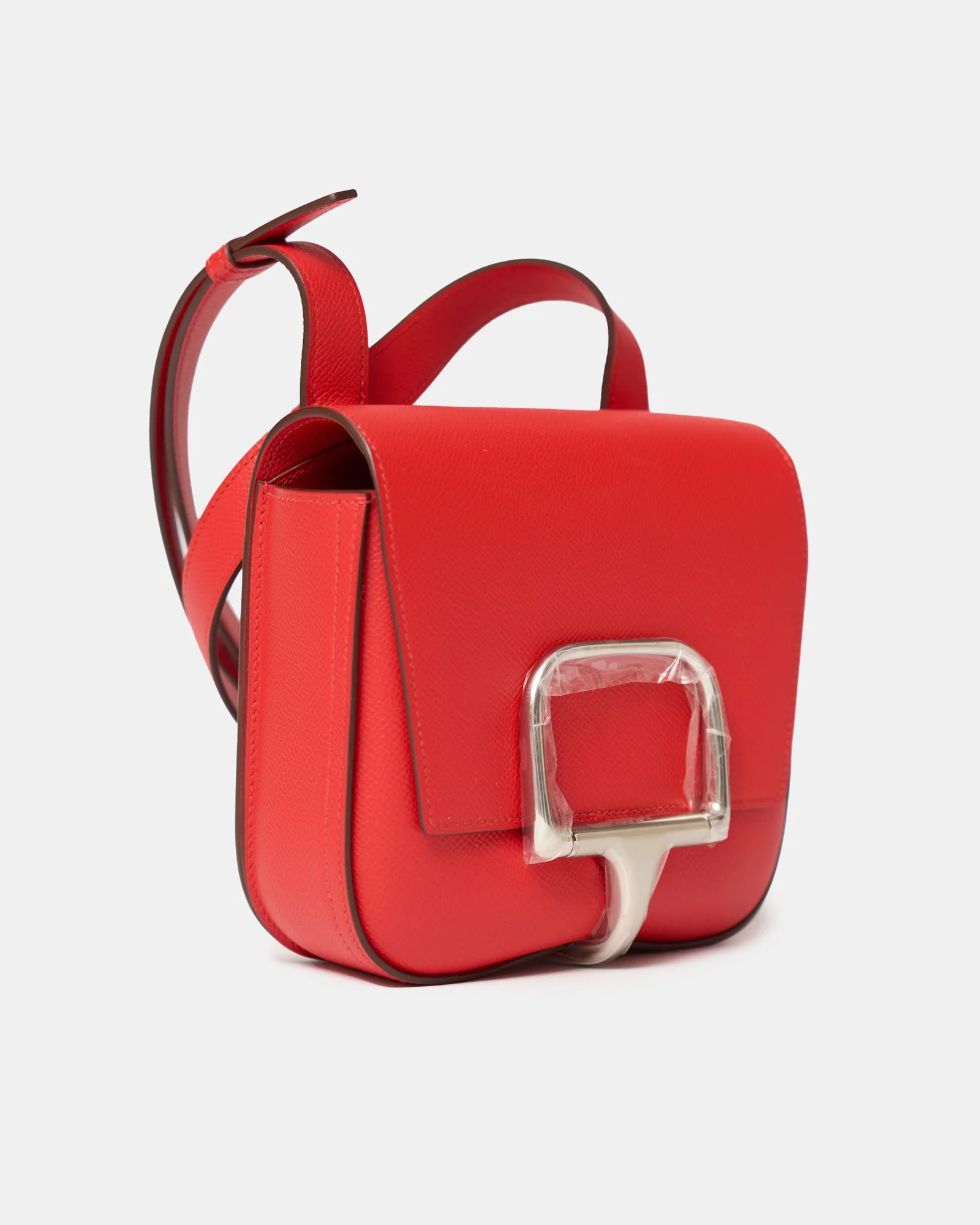 Hermès Mini Della Cavalleria Rouge de Coeur Epsom PHW