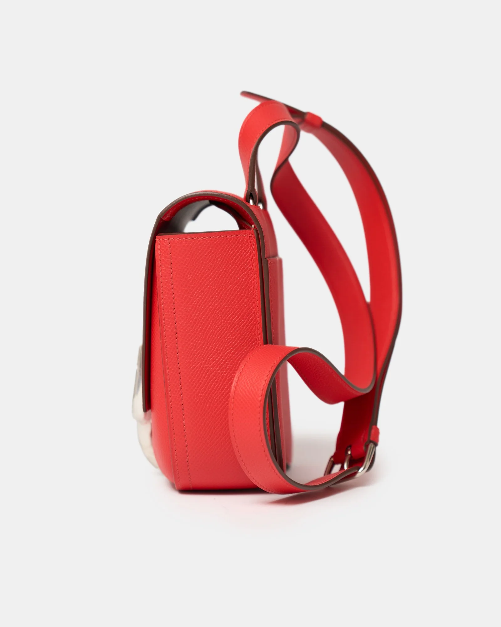 Hermès Mini Della Cavalleria Rouge de Coeur Epsom PHW