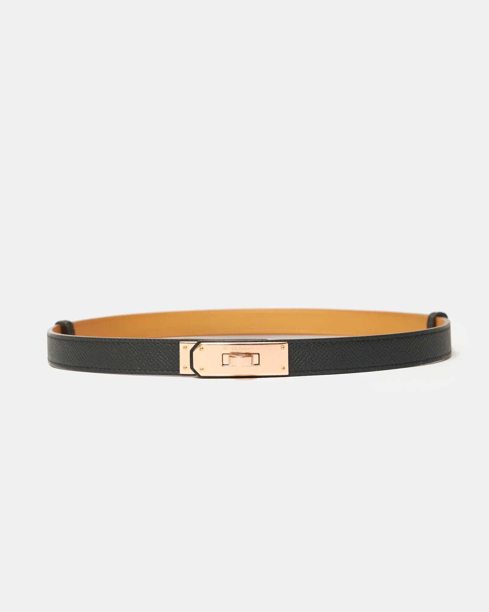 Hermès Kelly Belt 18 Black Epsom RGHW