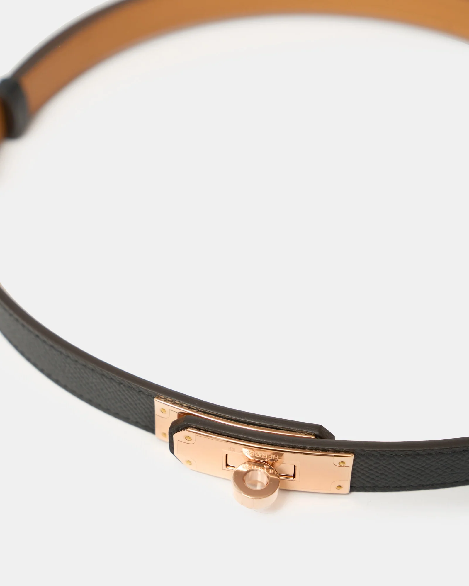 Hermès Kelly Belt 18 Black Epsom RGHW