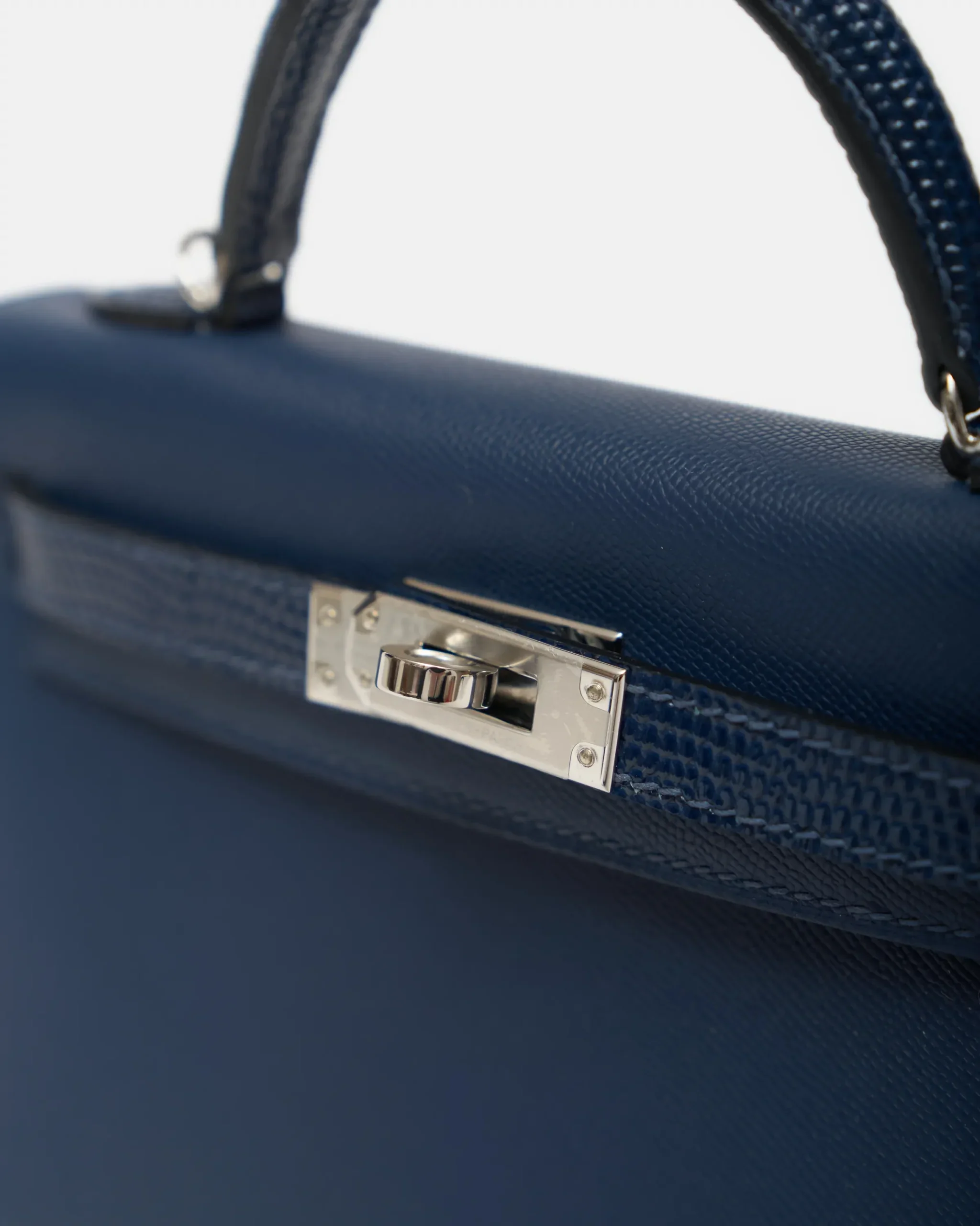 Hermès Mini Kelly Navy Lizard Madame Leather PHW