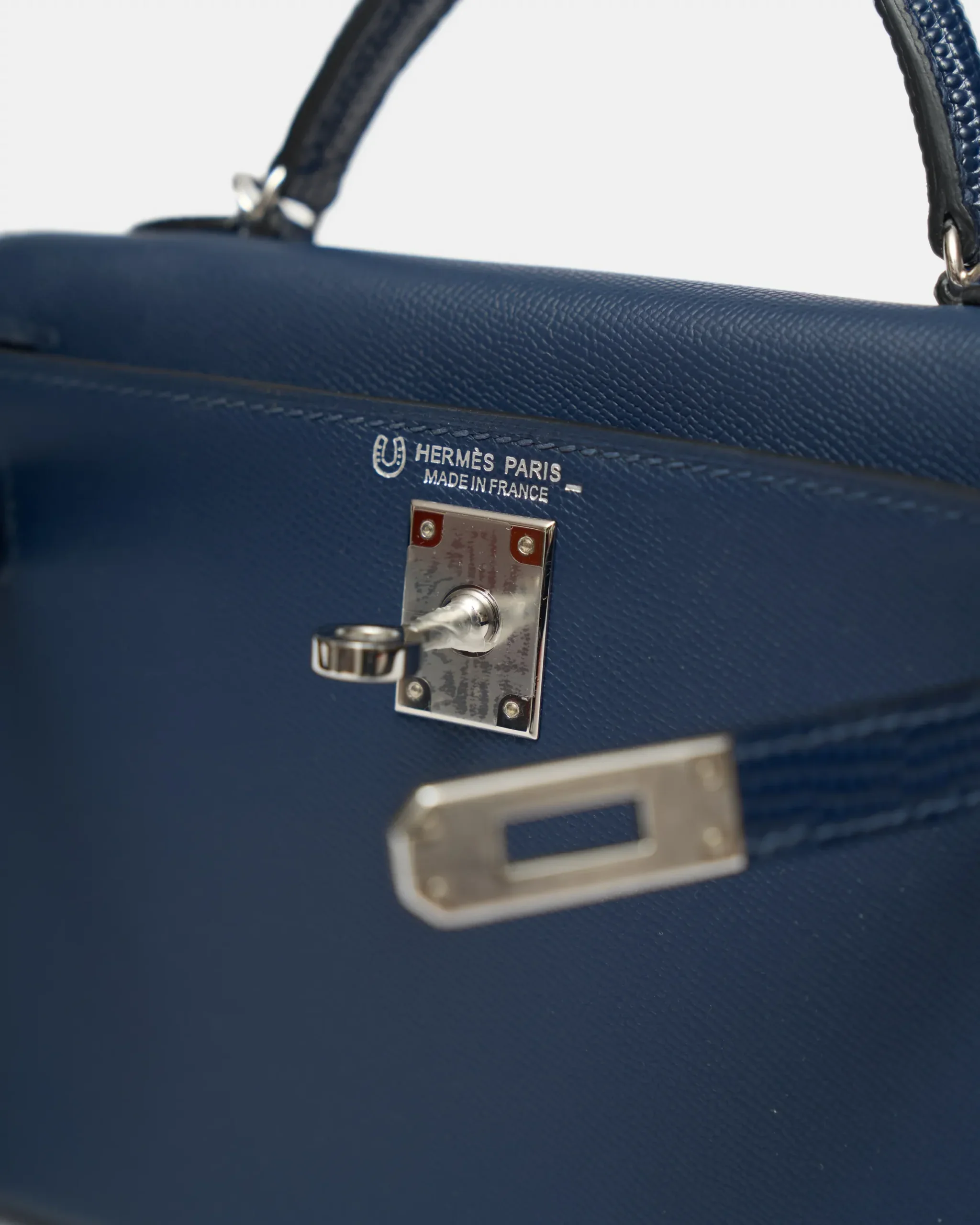 Hermès Mini Kelly Navy Lizard Madame Leather PHW