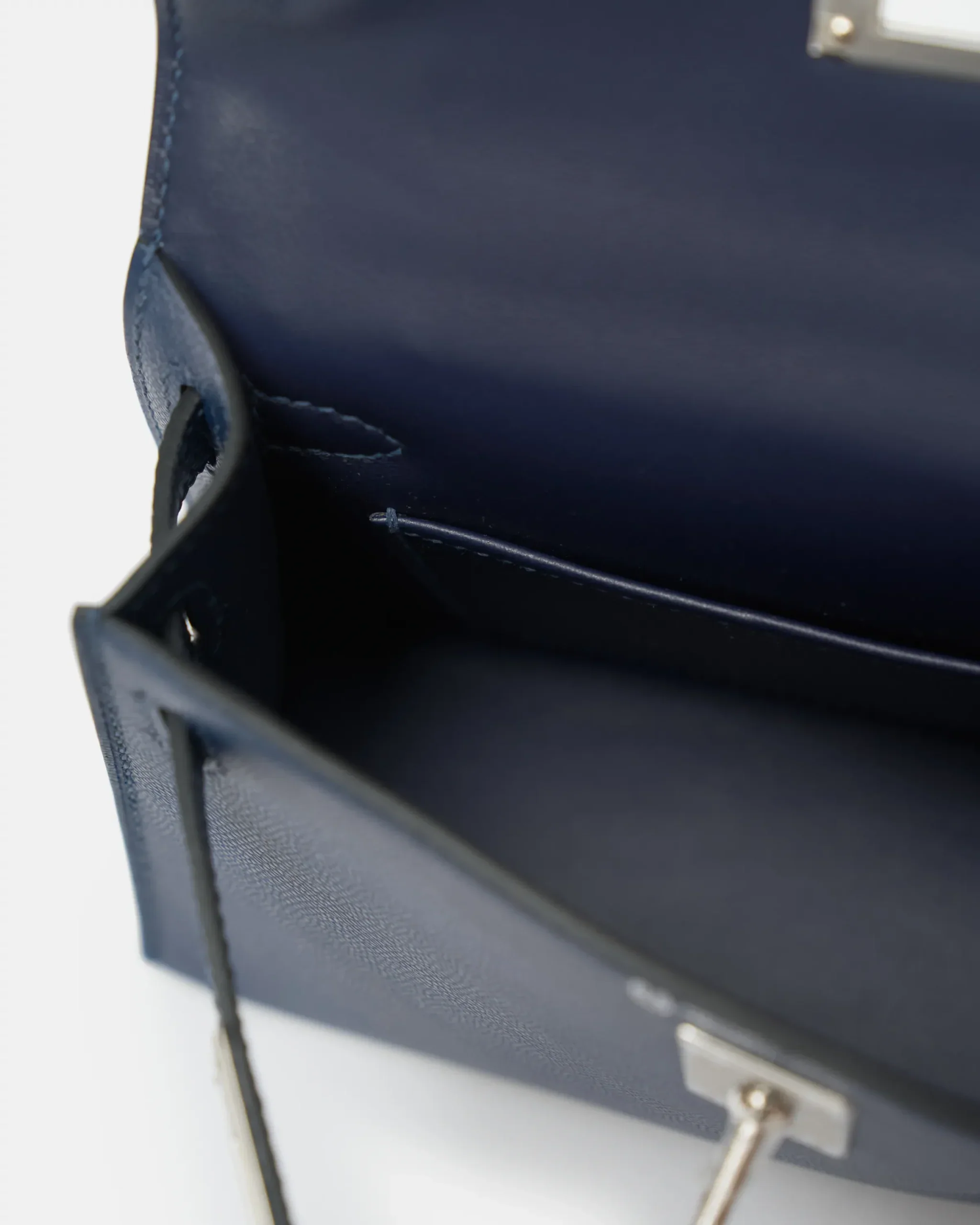 Hermès Mini Kelly Navy Lizard Madame Leather PHW