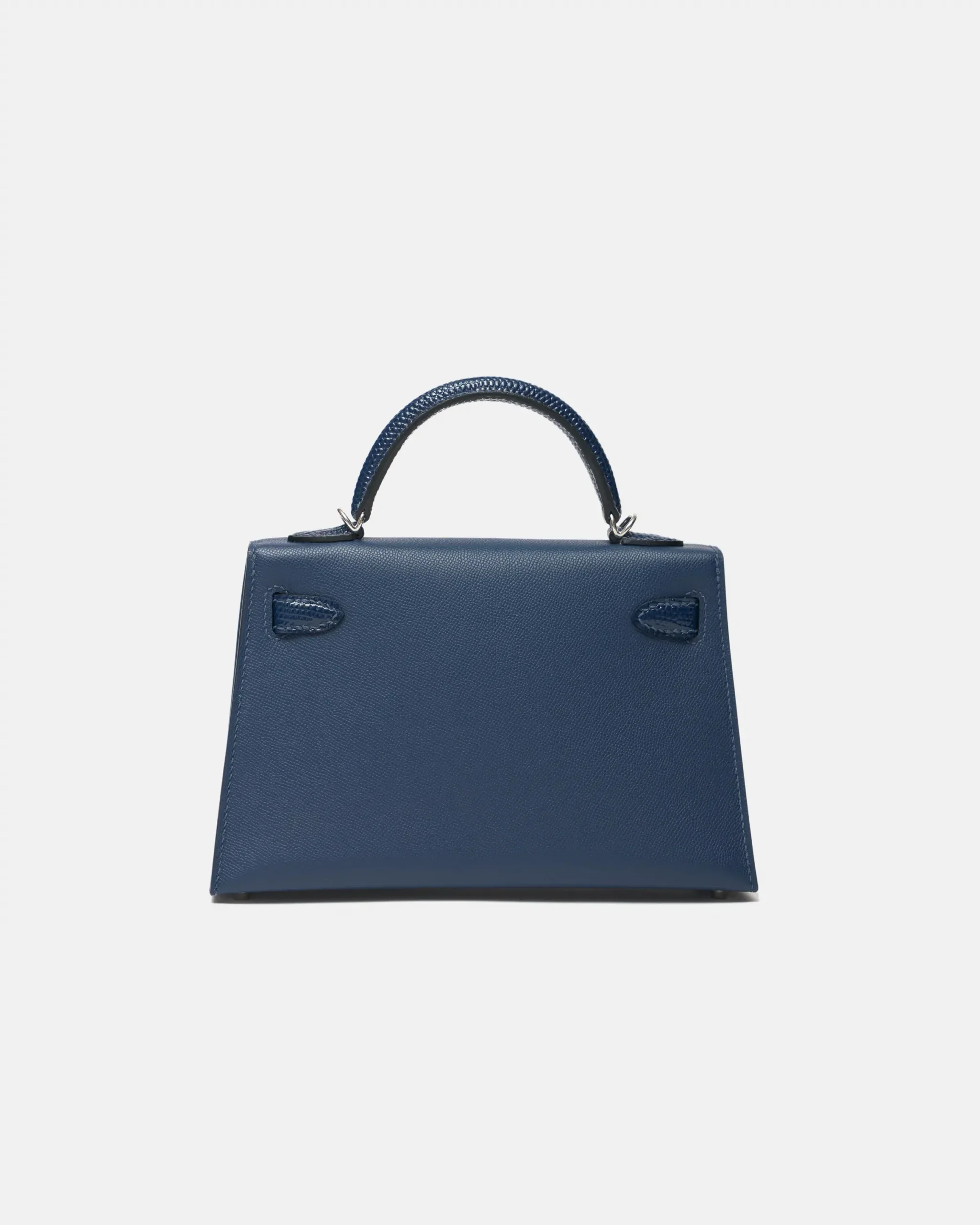 Hermès Mini Kelly Navy Lizard Madame Leather PHW