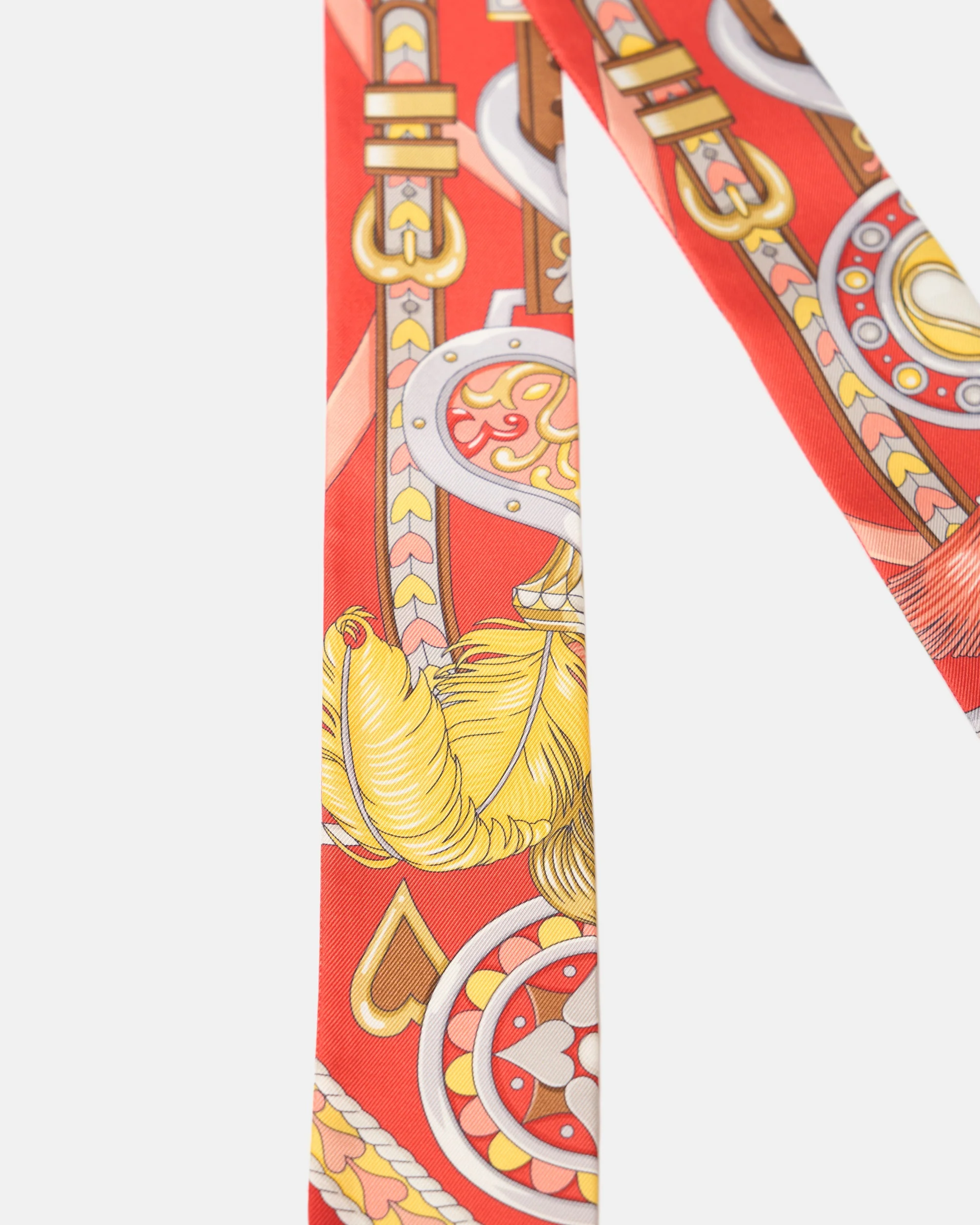 Hermès Twilly 86 Harnais De Coeur Sn Grenadine Gris Jau