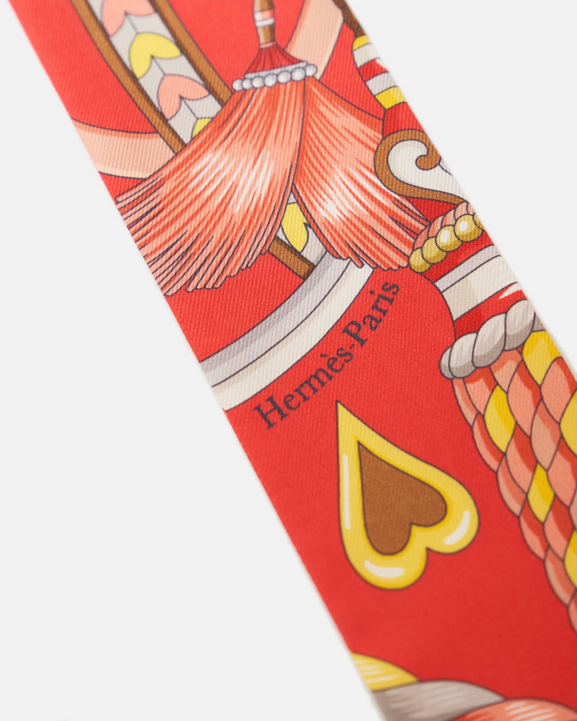 Hermès Twilly 86 Harnais De Coeur Sn Grenadine Gris Jau