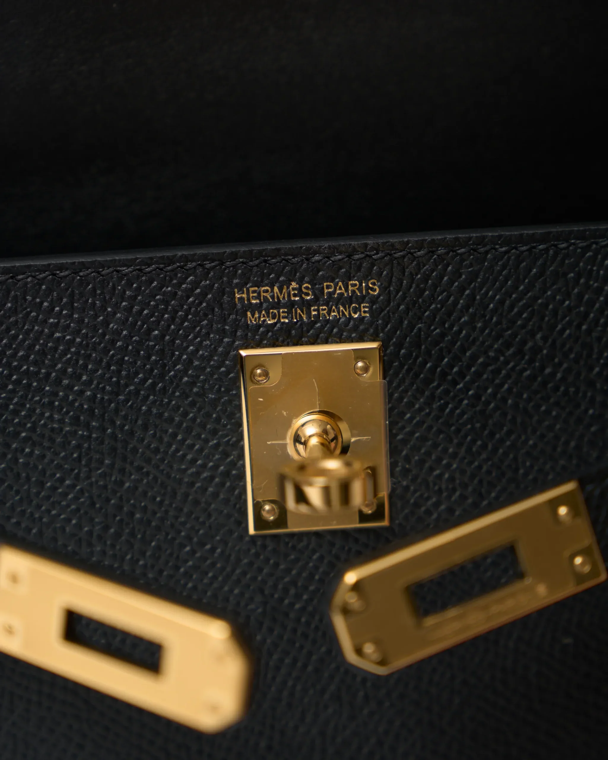Hermès Kelly 20 Black Epsom GHW