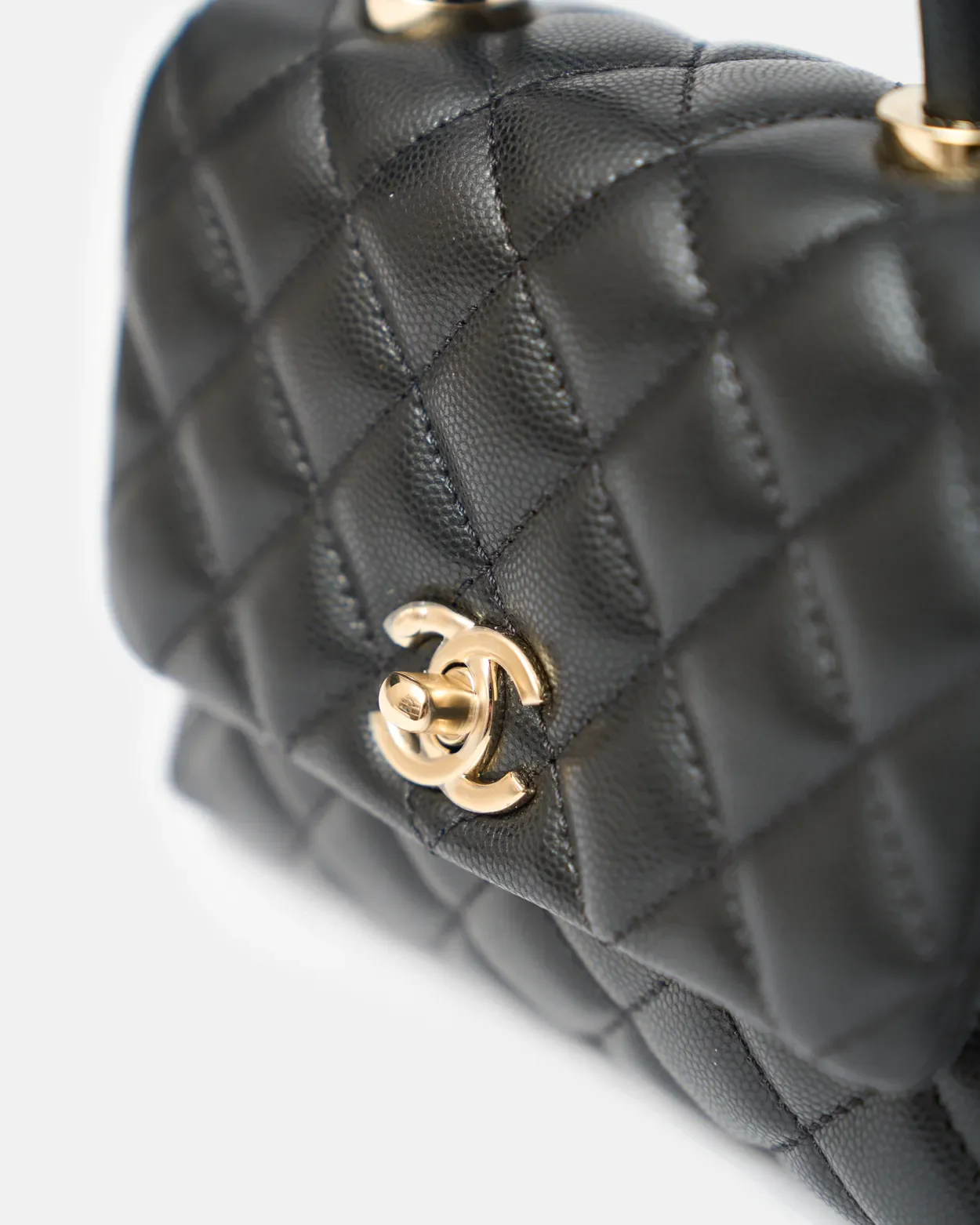 Chanel Coco Handle Mini Black Caviar Gold-Tone Metal