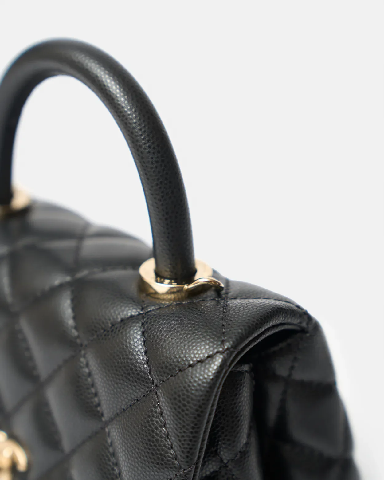 Chanel Coco Handle Mini Black Caviar Gold-Tone Metal