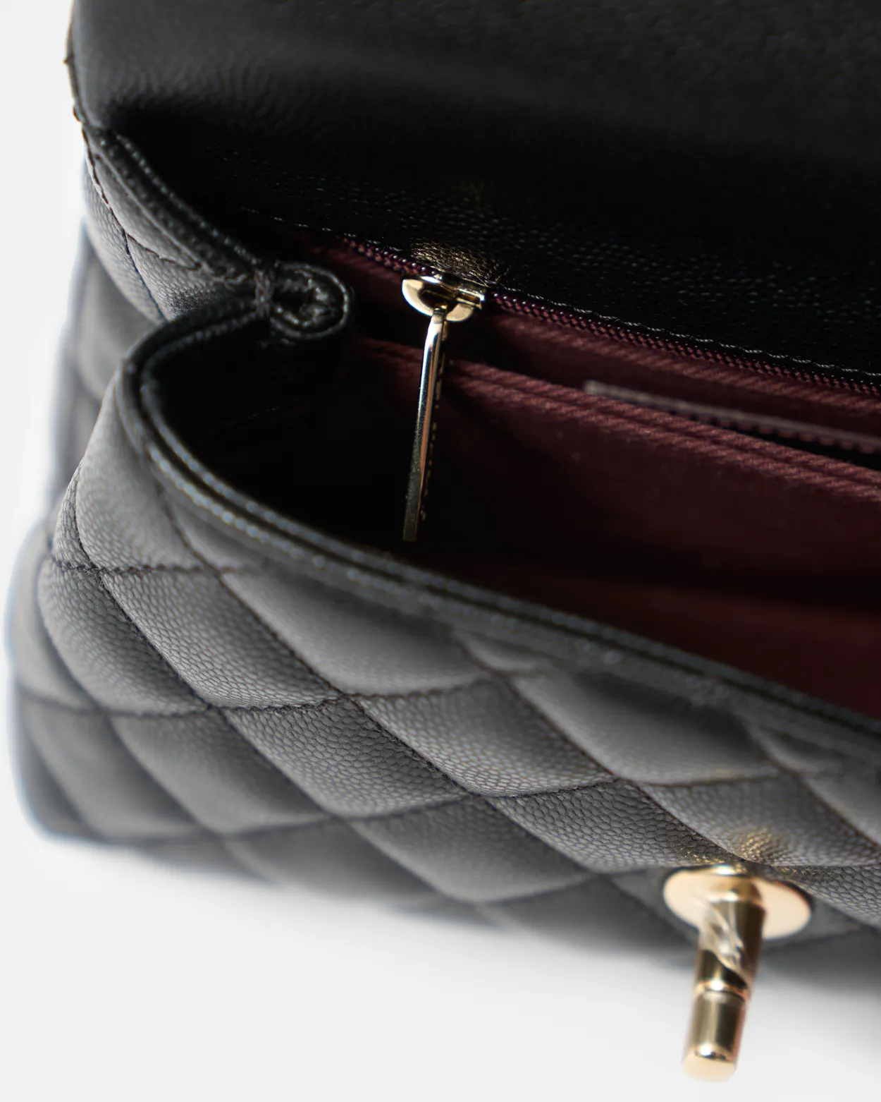 Chanel Coco Handle Mini Black Caviar Gold-Tone Metal