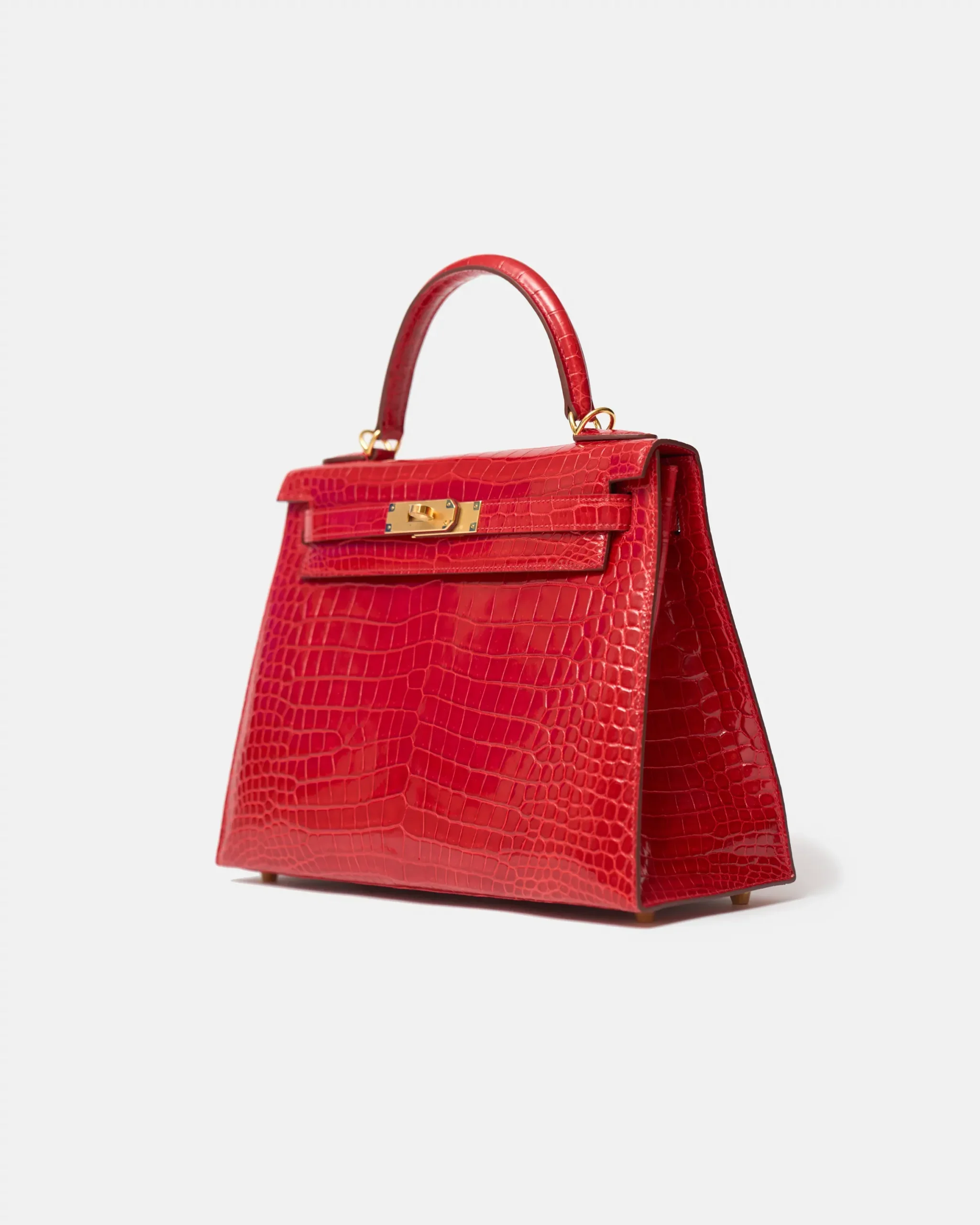 Hermès Kelly 28 Rouge de Coeur Shiny Alligator GHW