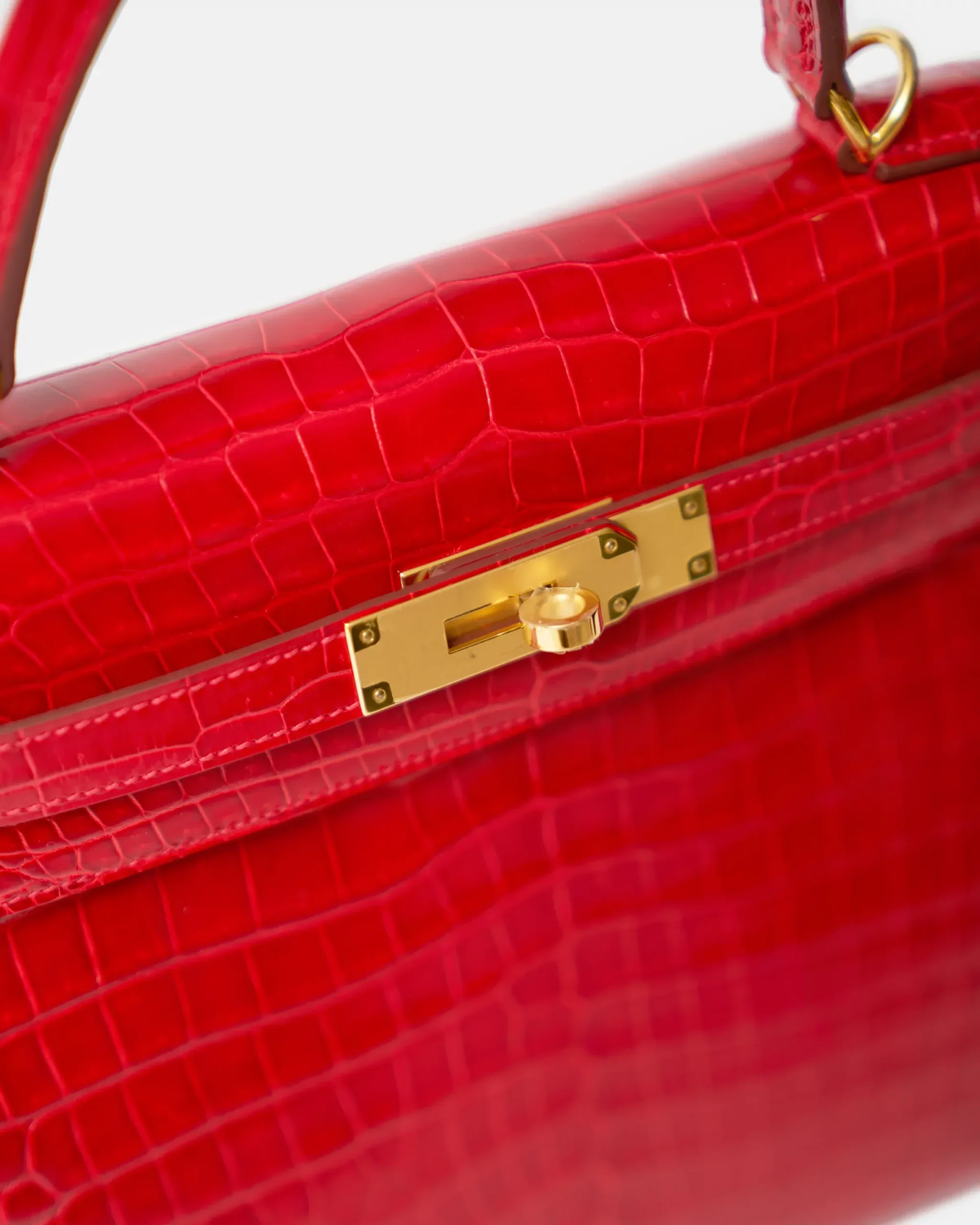Hermès Kelly 28 Rouge de Coeur Shiny Alligator GHW