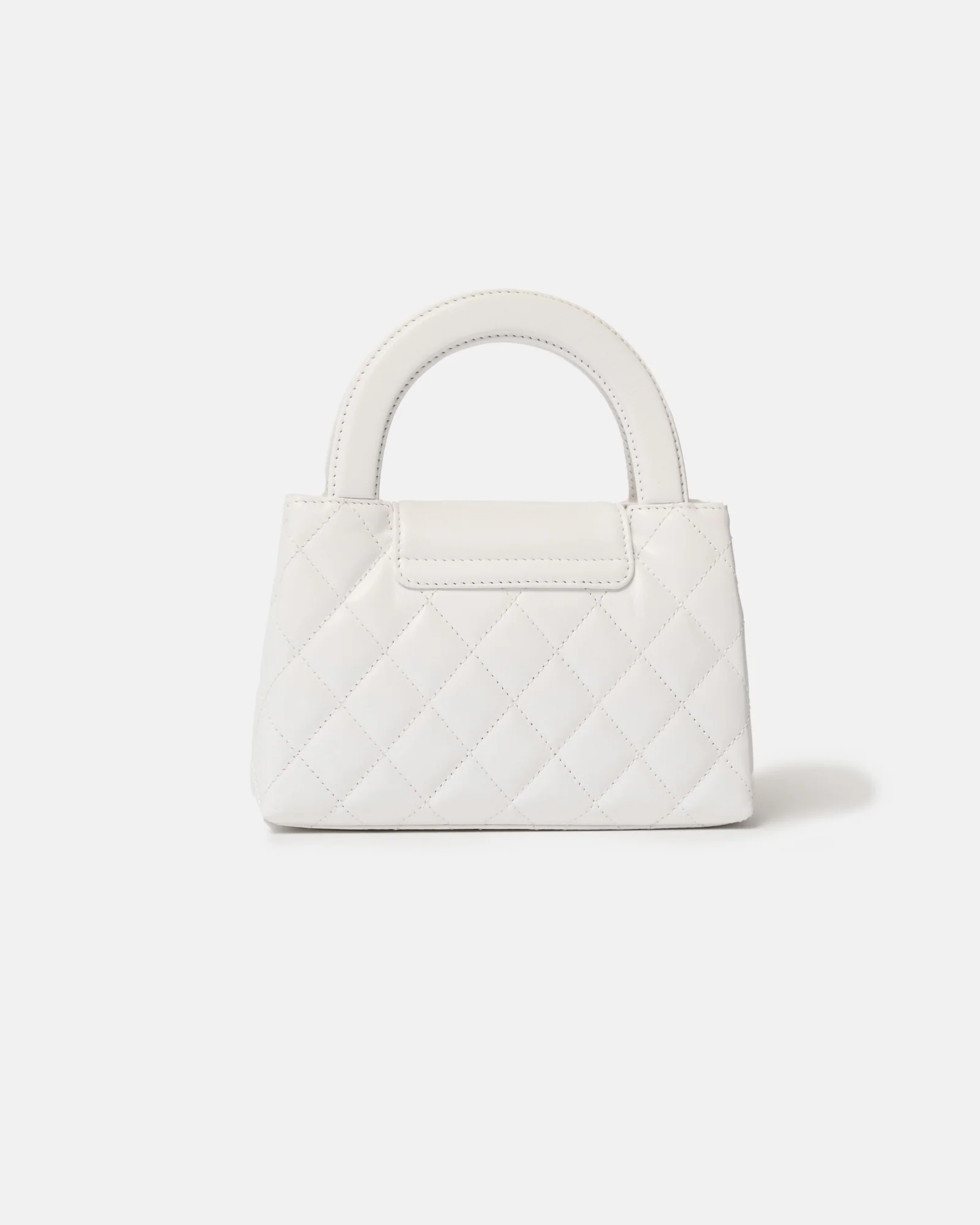 Chanel Mini Kelly White Calfskin Gold-Tone Metal Bag