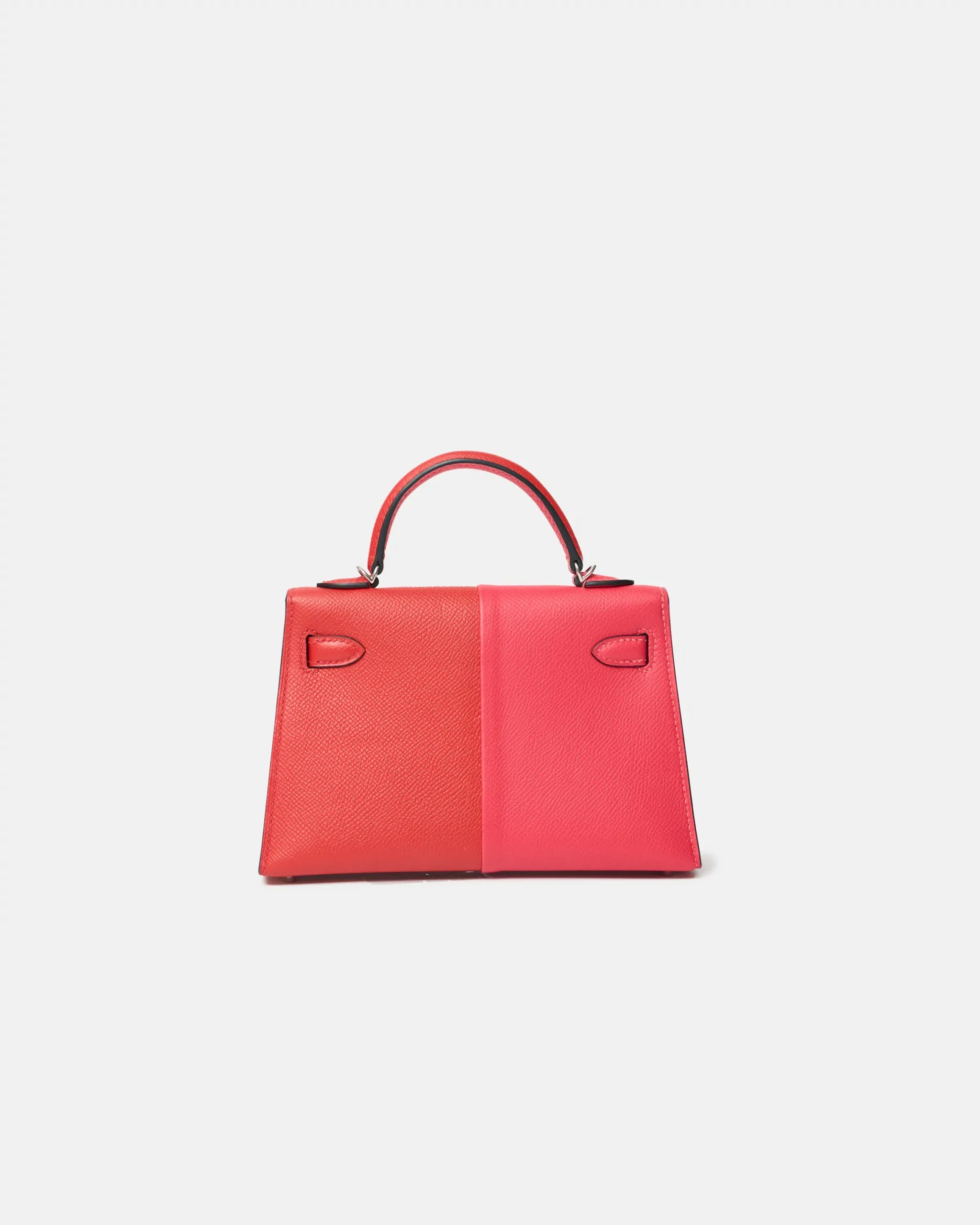 Hermès Mini Kelly II 20 Casaque Rose Extreme, Rouge de Coeur & Bleu Zanzibar Epsom PHW