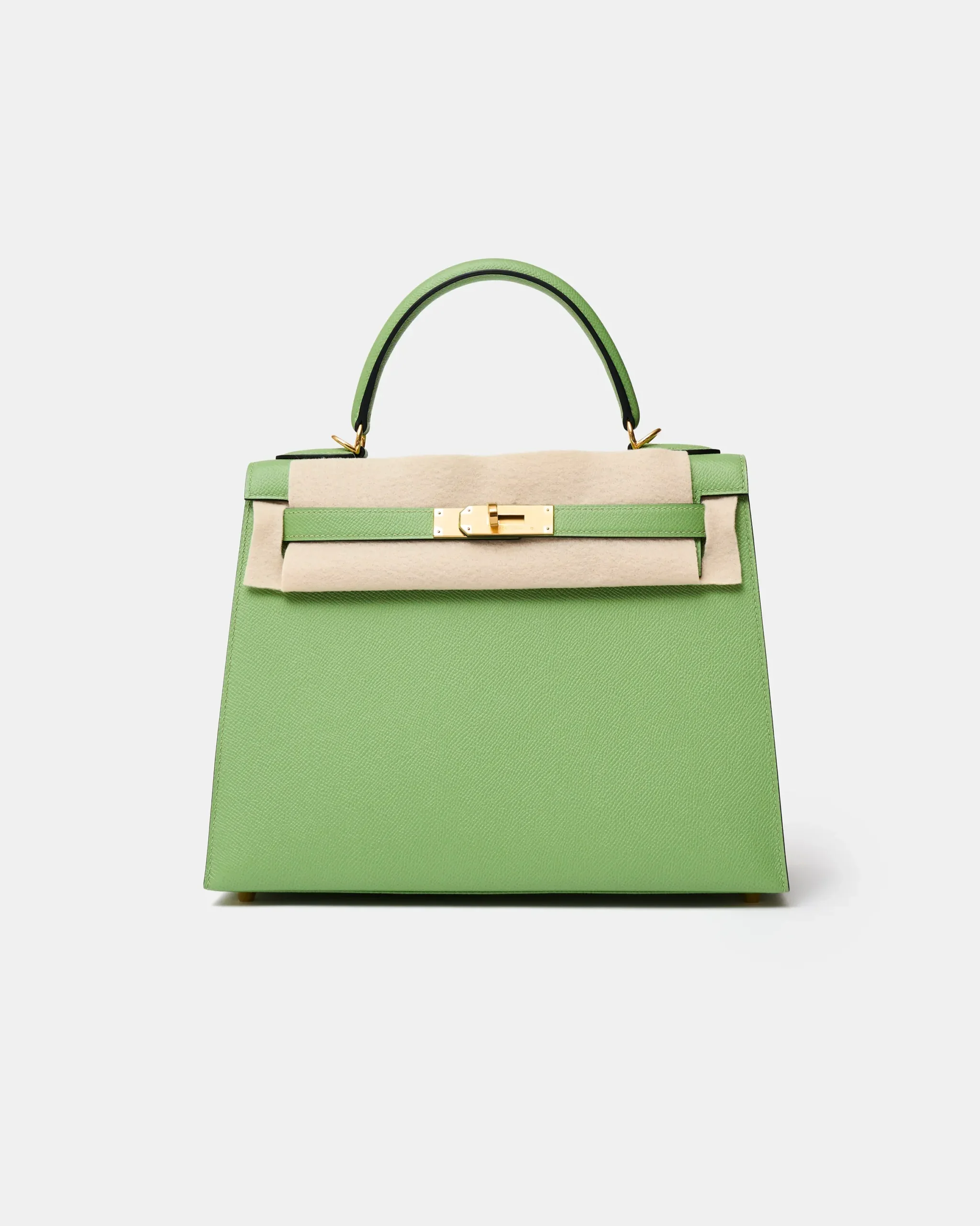 Hermès Kelly 28 Vert Criquet Epsom GHW