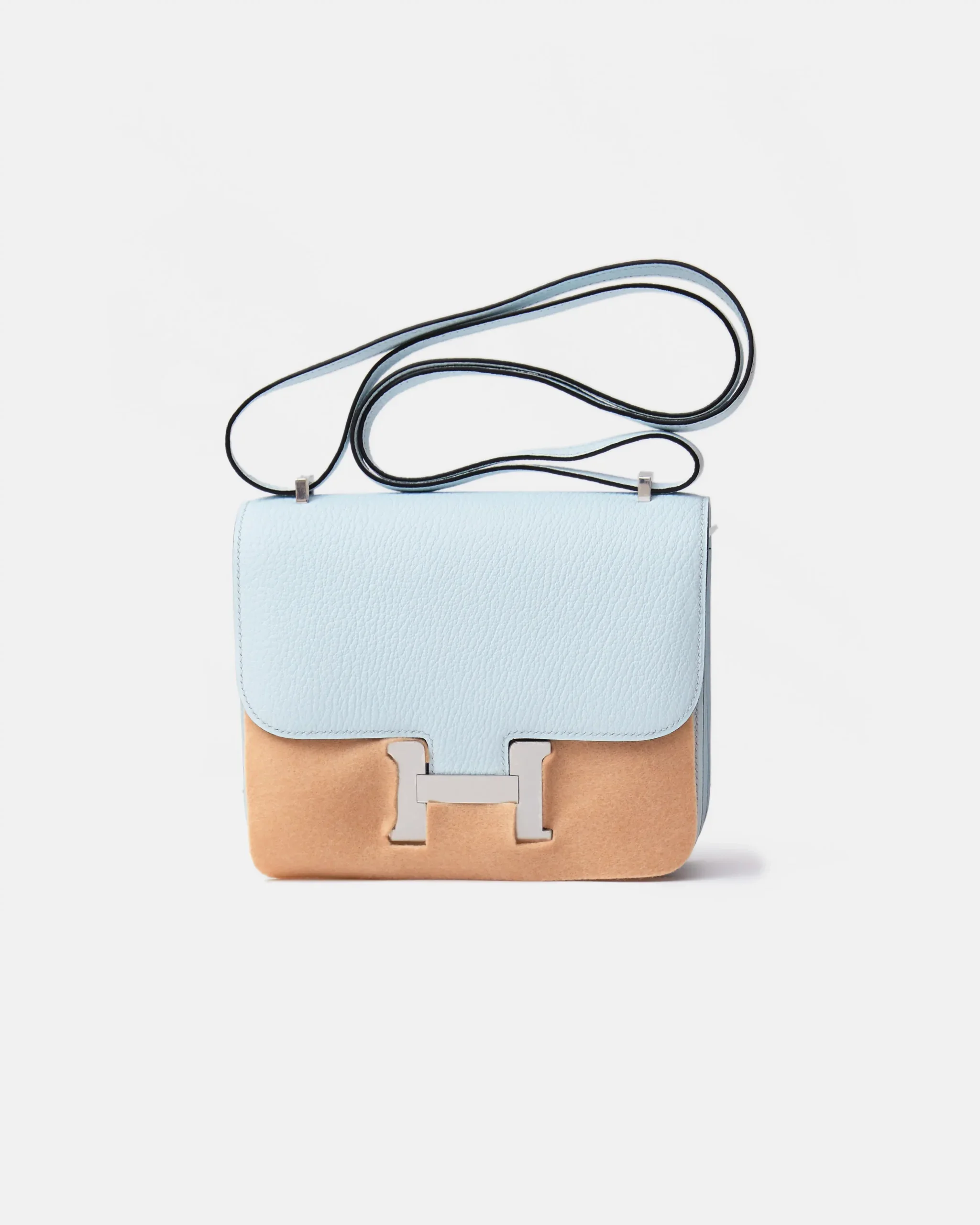 Hermès Constance 18 Blue Brume Chevre PHW