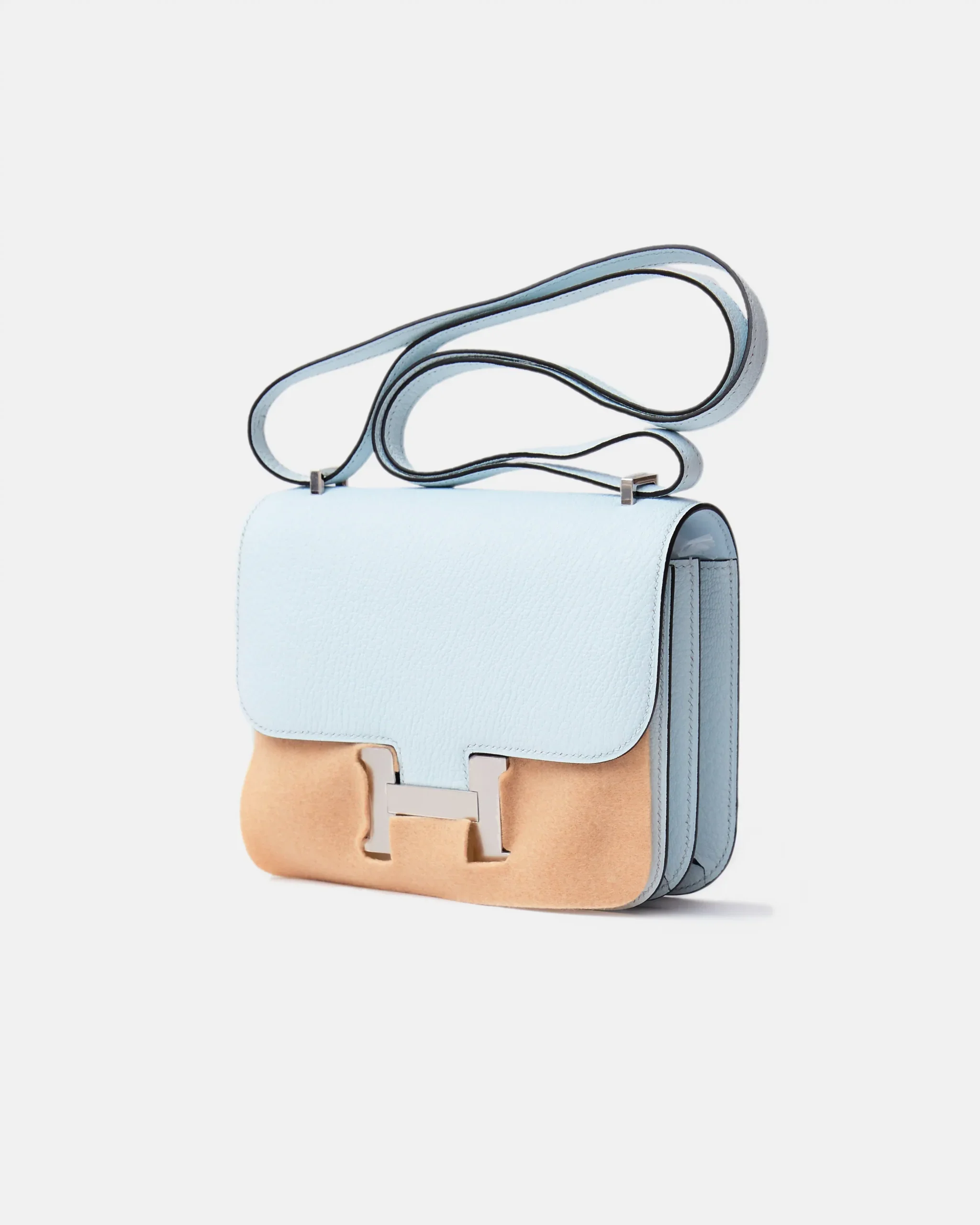 Hermès Constance 18 Blue Brume Chevre PHW