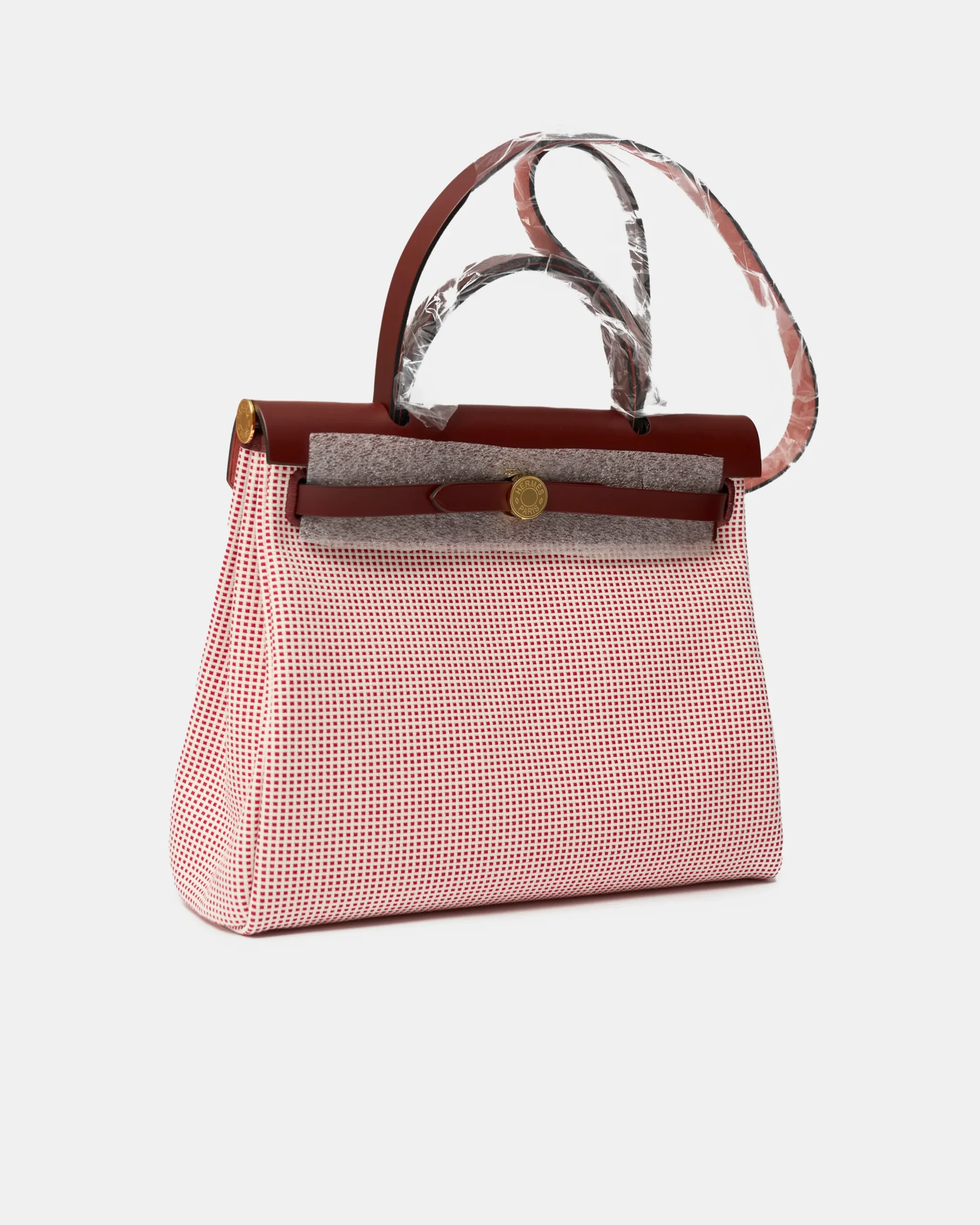 Hermès Herbag 31 Ecru-Blanc-FramboiseRouge GHW