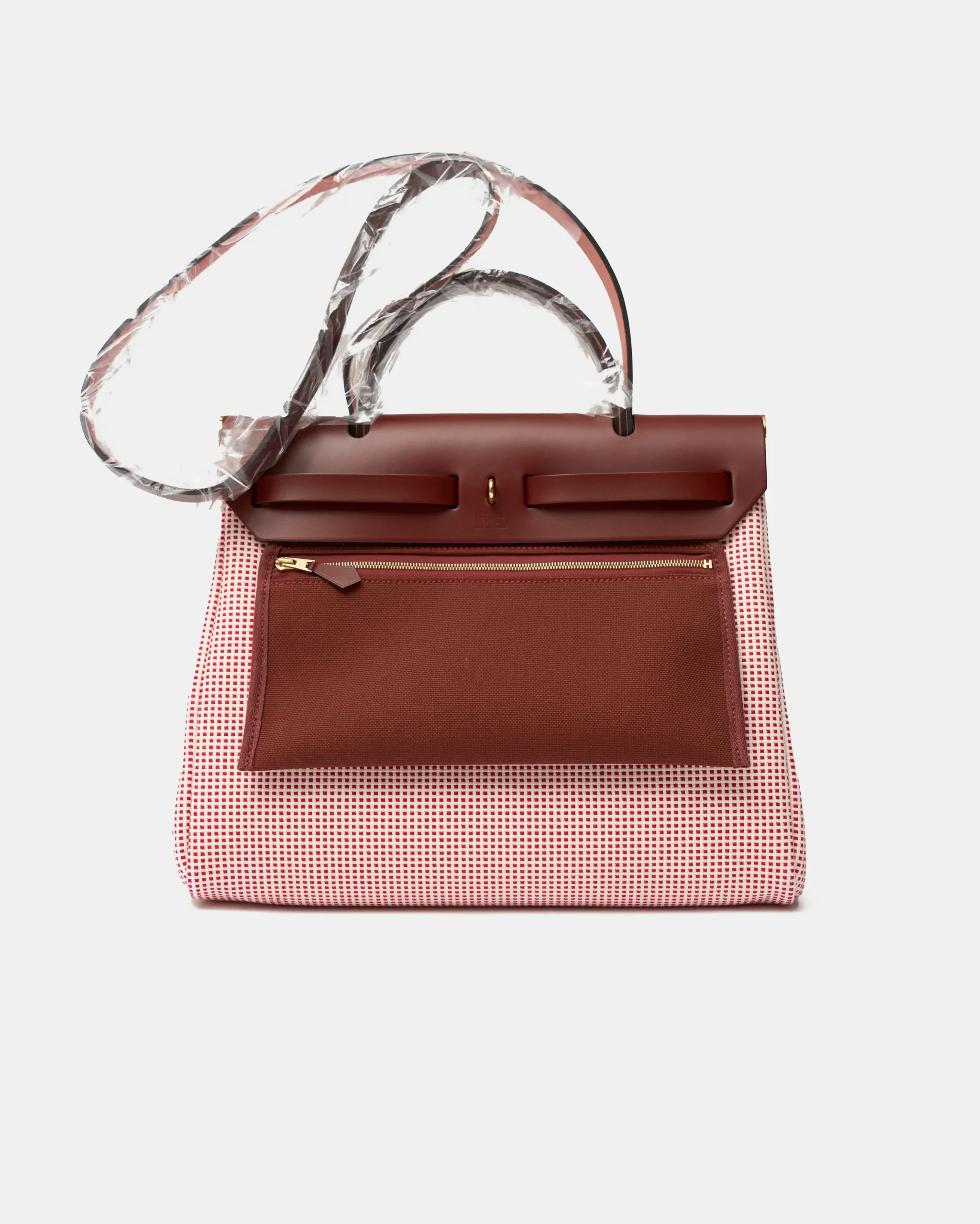 Hermès Herbag 31 Ecru-Blanc-FramboiseRouge GHW