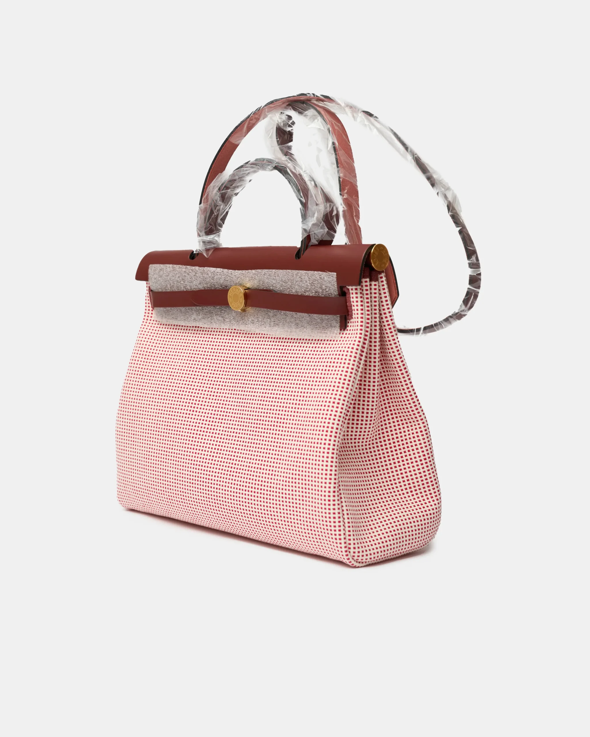 Hermès Herbag 31 Ecru-Blanc-FramboiseRouge GHW