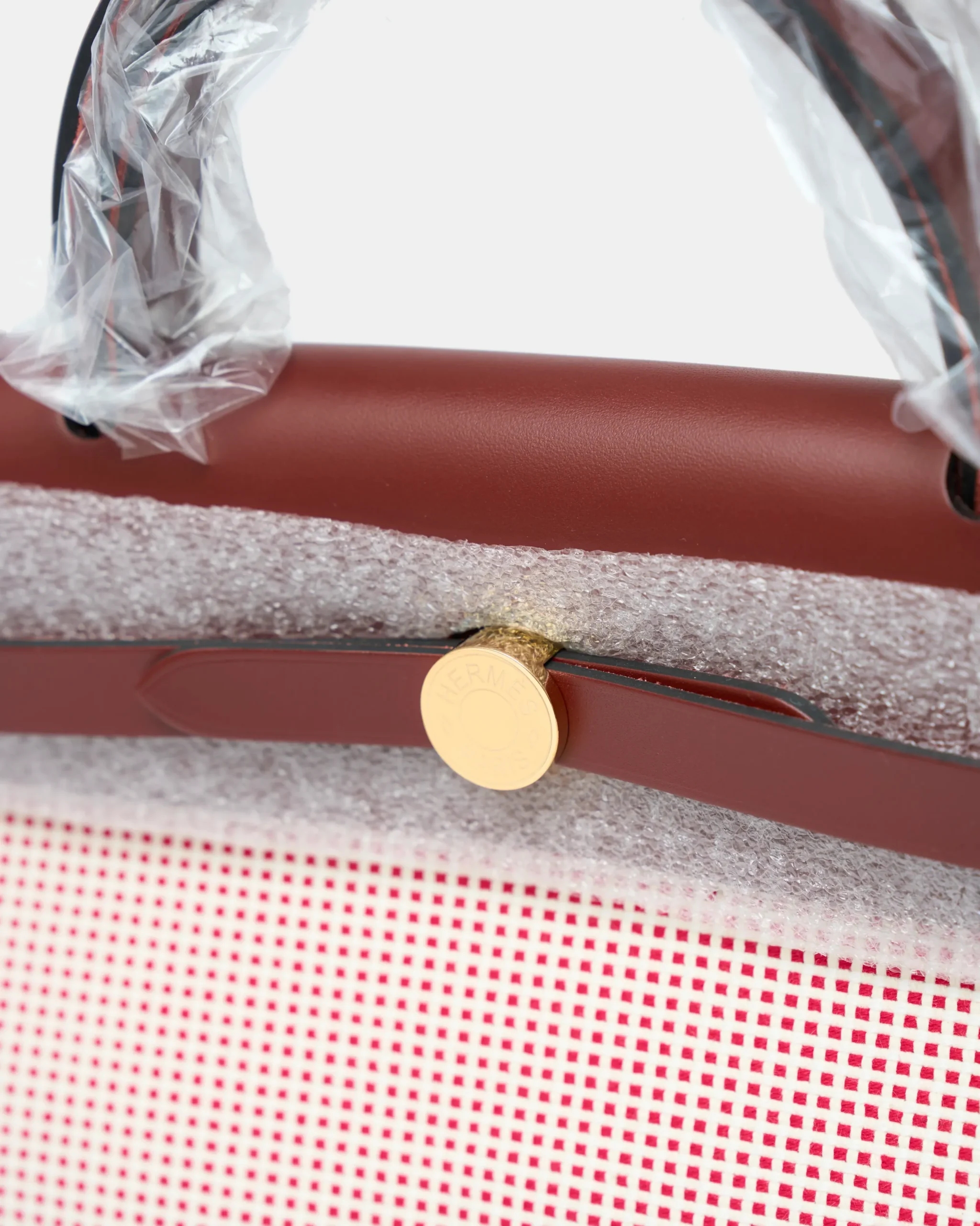 Hermès Herbag 31 Ecru-Blanc-FramboiseRouge GHW