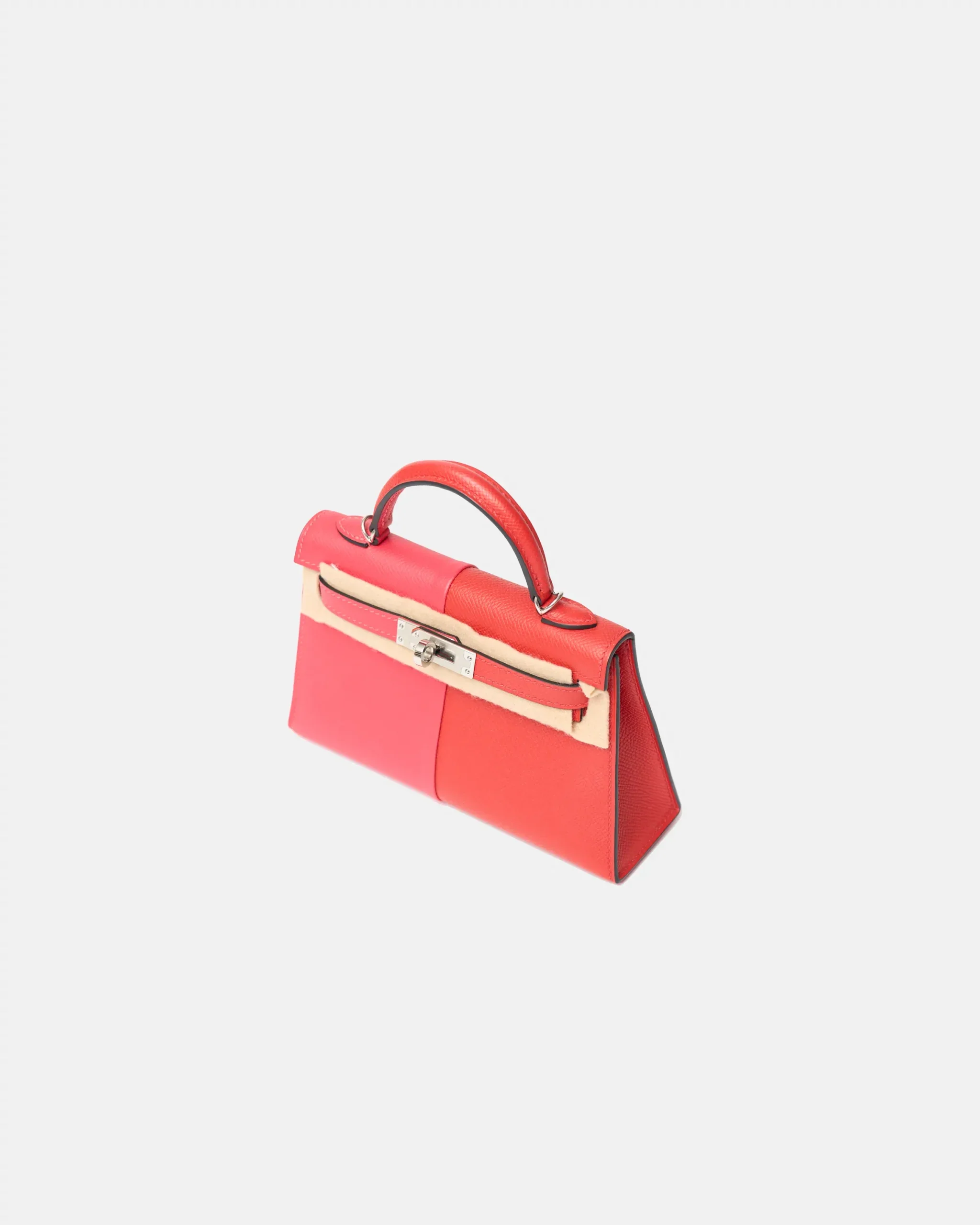 Hermès Mini Kelly II 20 Casaque Rose Extreme, Rouge de Coeur & Bleu Zanzibar Epsom PHW