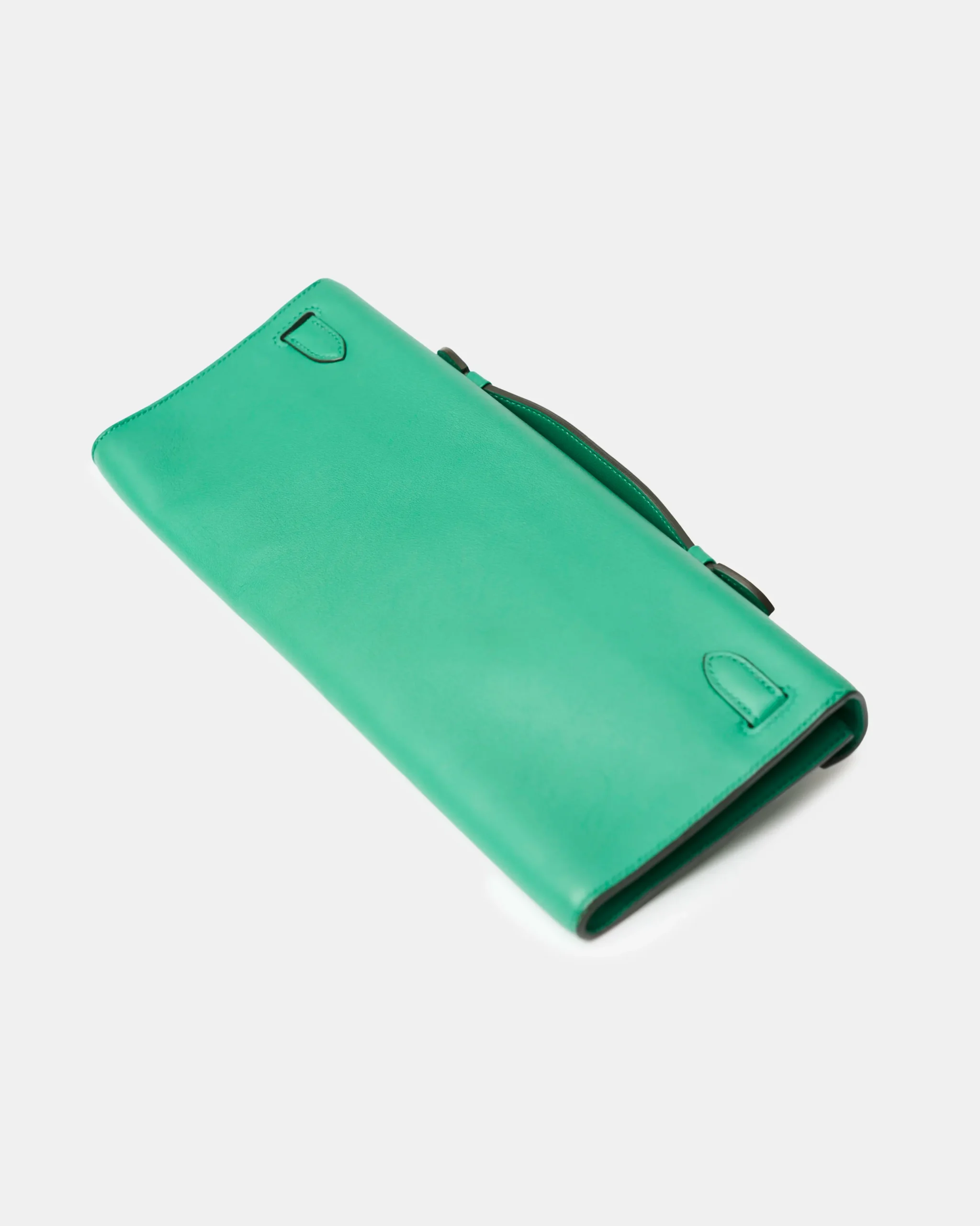 Hermès Kelly Cut Clutch Vert Bamboo Swift GHW