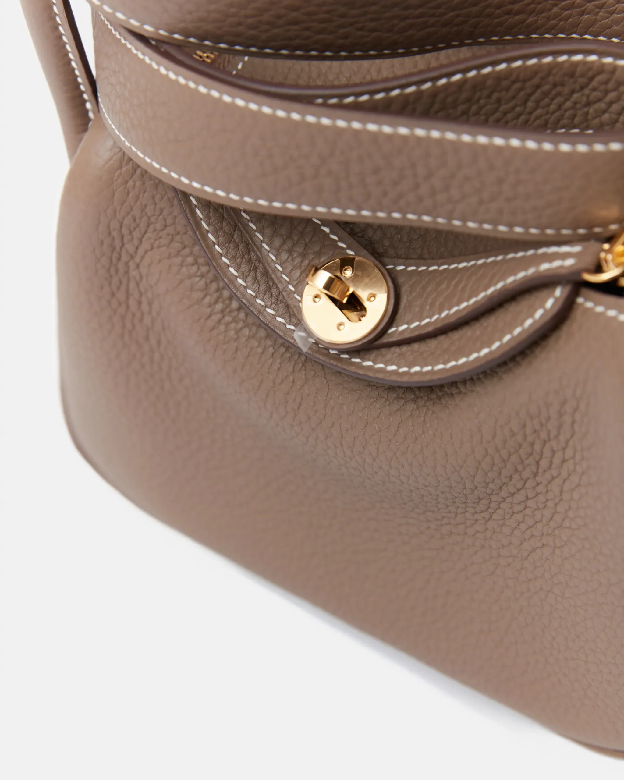 Hermès Mini Lindy Etoupe Clemence GHW