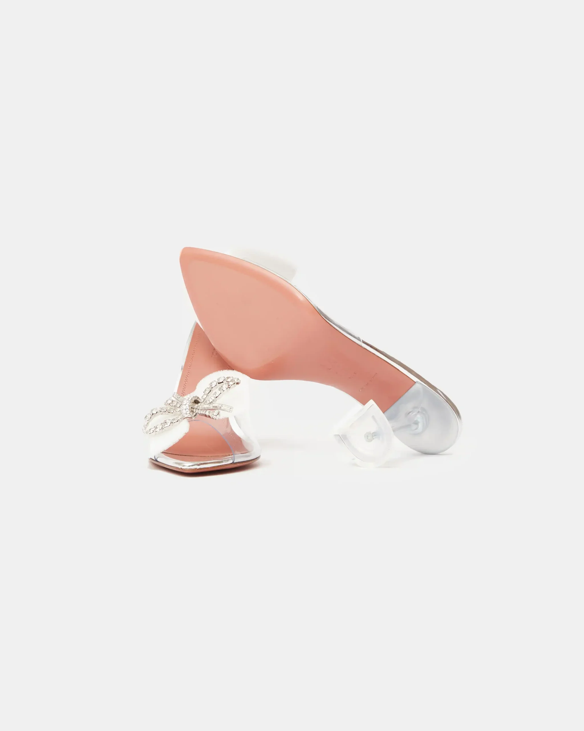 Amina Muaddi Rosie Glass PVC Transparent Slippers