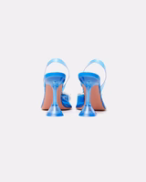 Amina Muaddi Begum Glass PVC Electric Blue Slingback Pump