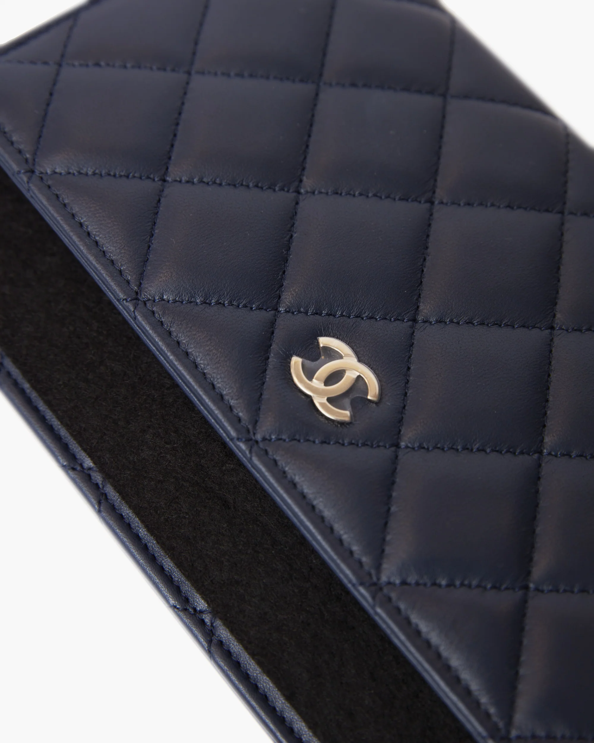 Chanel Wallet on Chain Navy Blue Lambskin Gold-Tone Metal