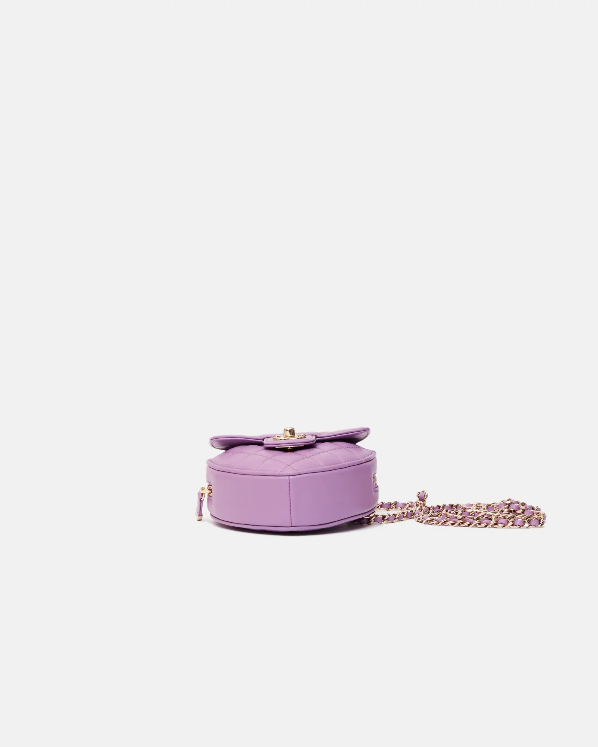 Chanel Heart Bag Small Purple Lambskin Gold-Tone Metal
