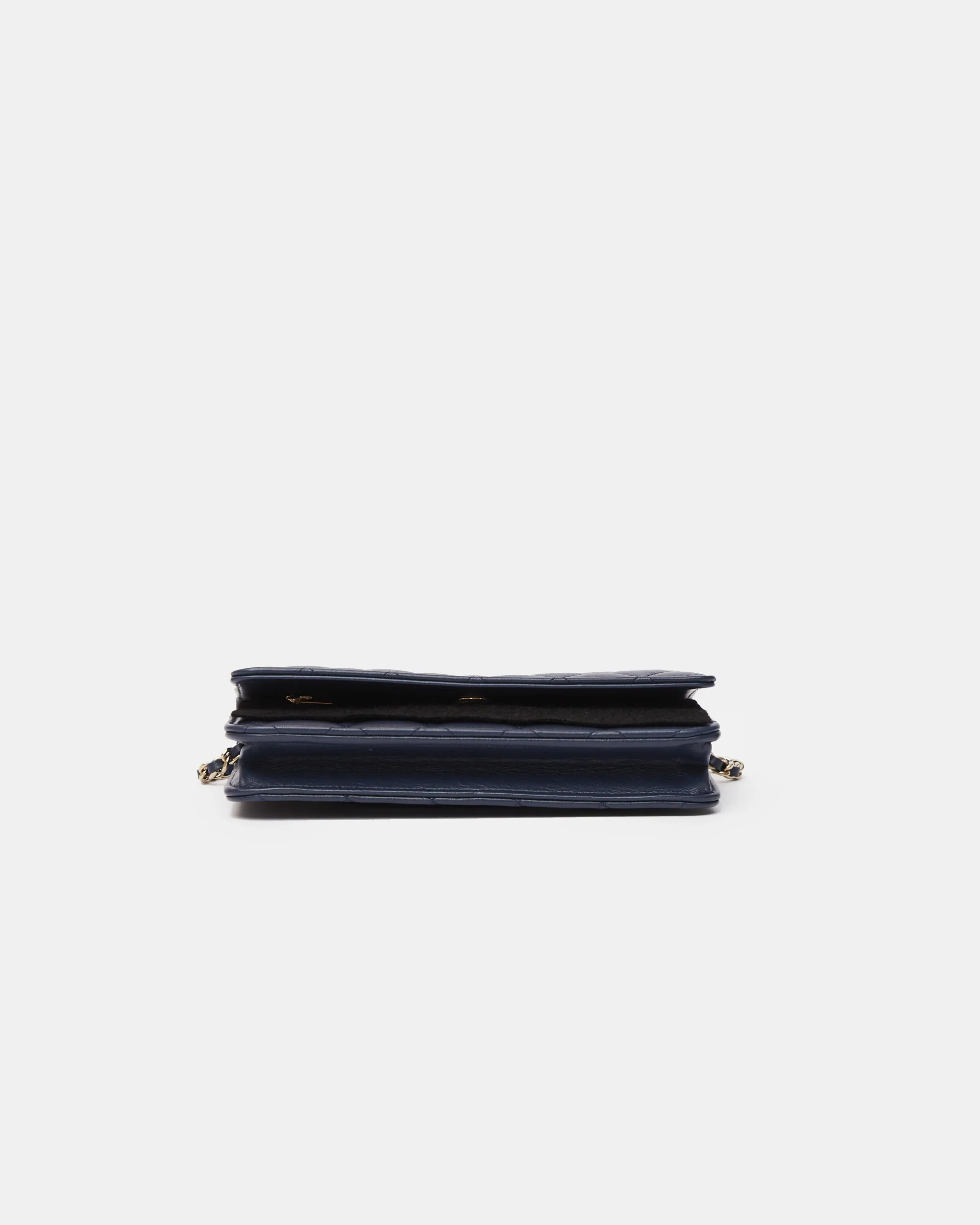 Chanel Wallet on Chain Navy Blue Lambskin Gold-Tone Metal