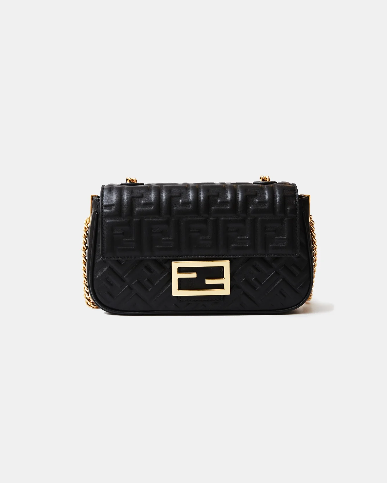 Fendi Baguette Chain Midi Black Nappa