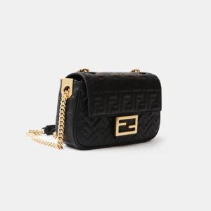 Fendi Baguette Chain Midi Black Nappa