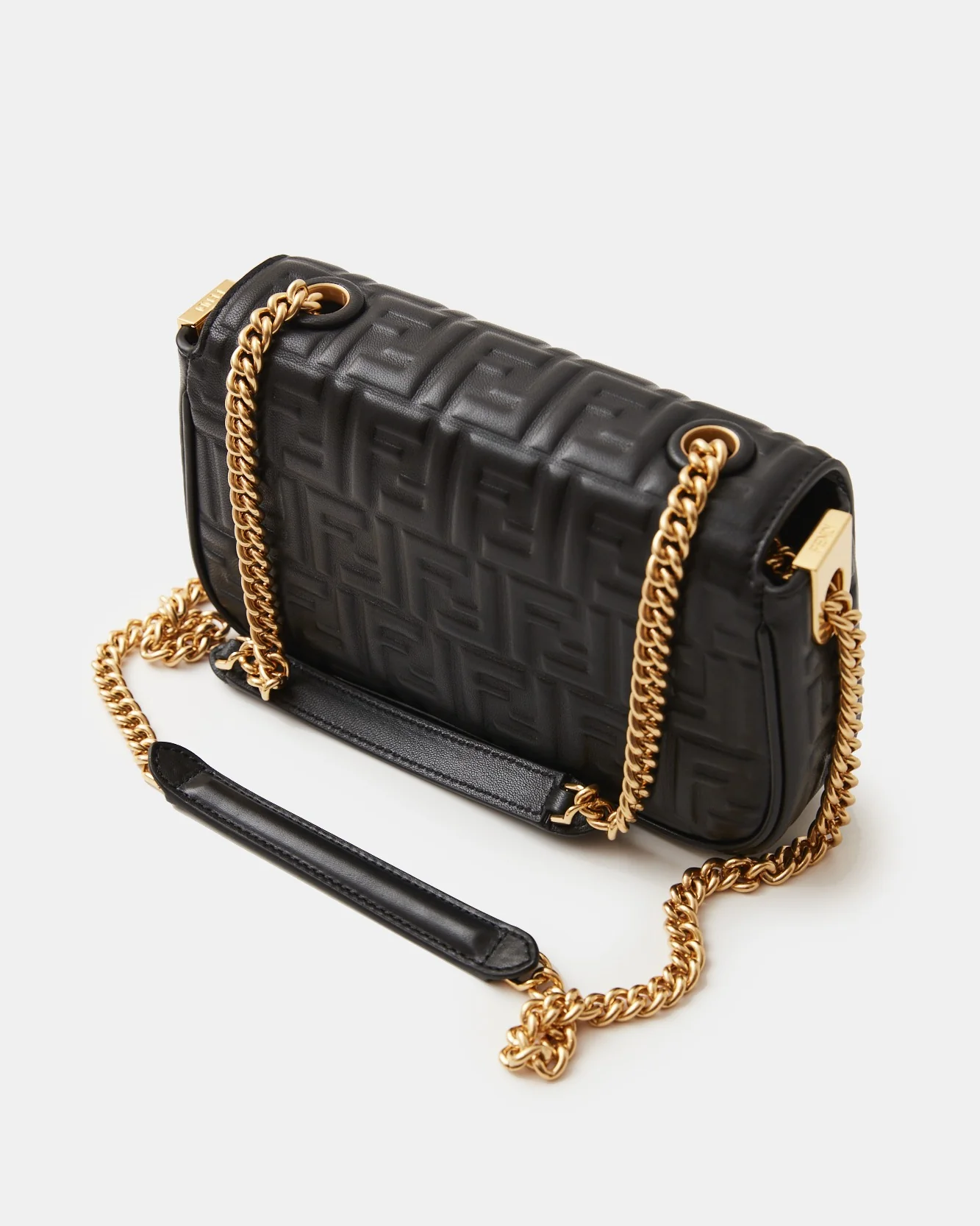 Fendi Baguette Chain Midi Black Nappa