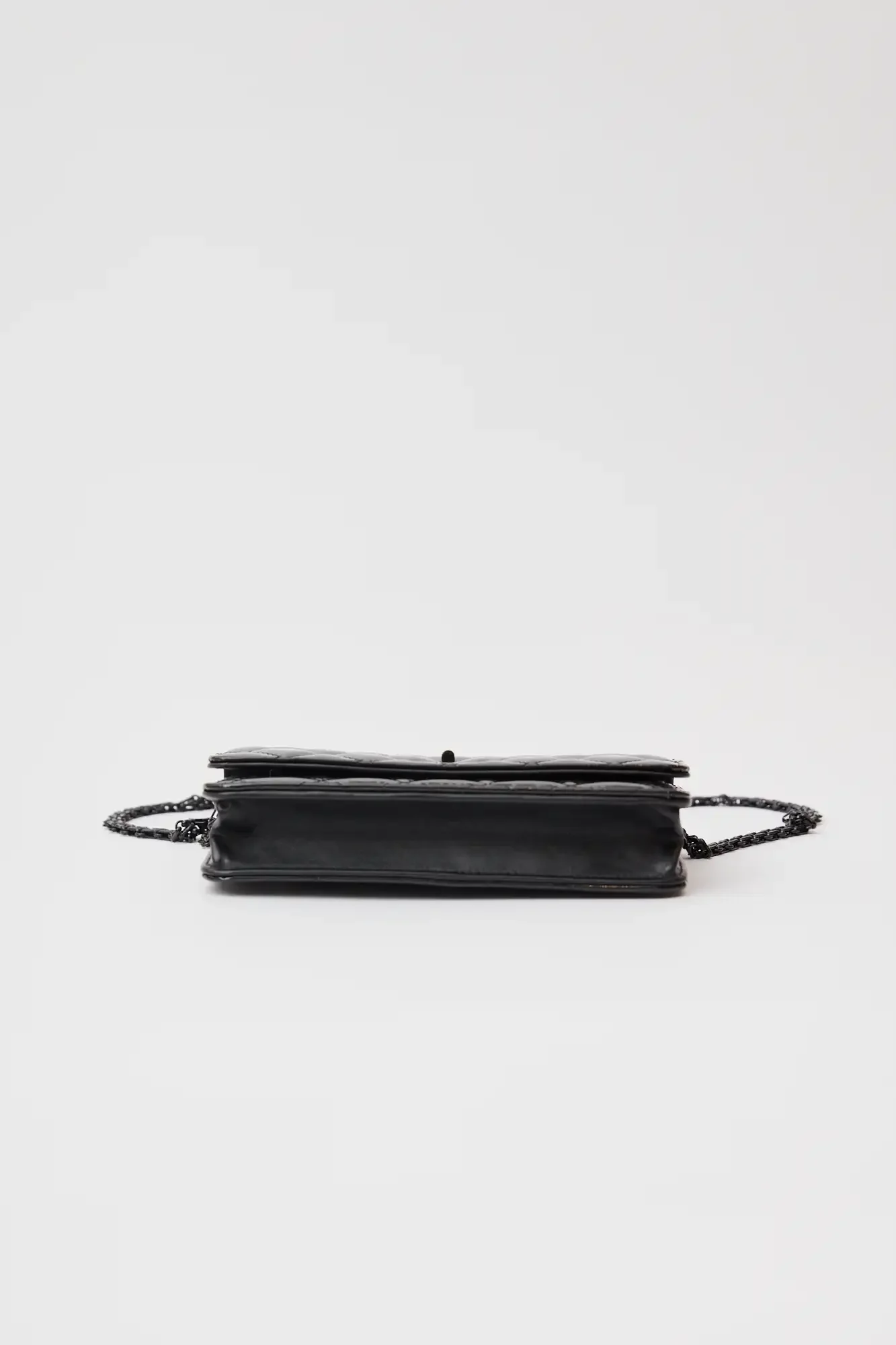 Chanel 2.55 Wallet on Chain Black Patent Calfskin So Black