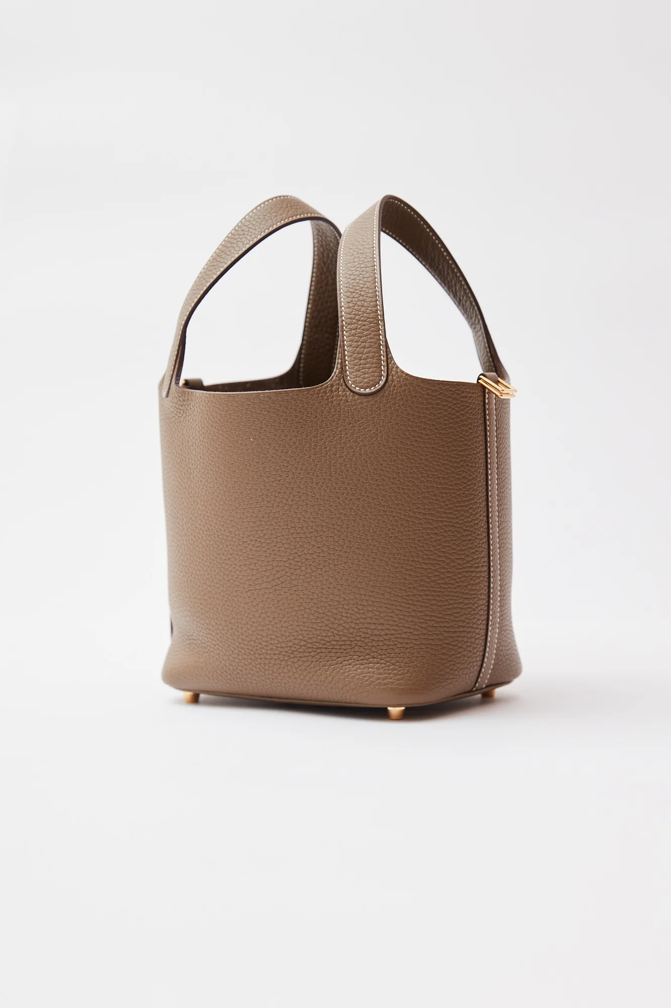 Hermès Mini Picotin 18 Etoupe Clemence GHW