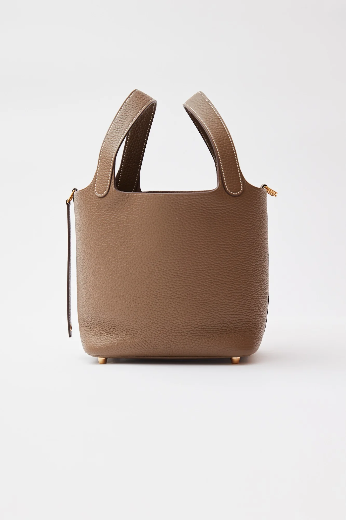 Hermès Mini Picotin 18 Etoupe Clemence GHW