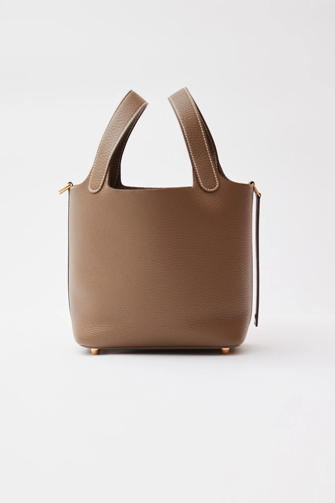 Hermès Mini Picotin 18 Etoupe Clemence GHW