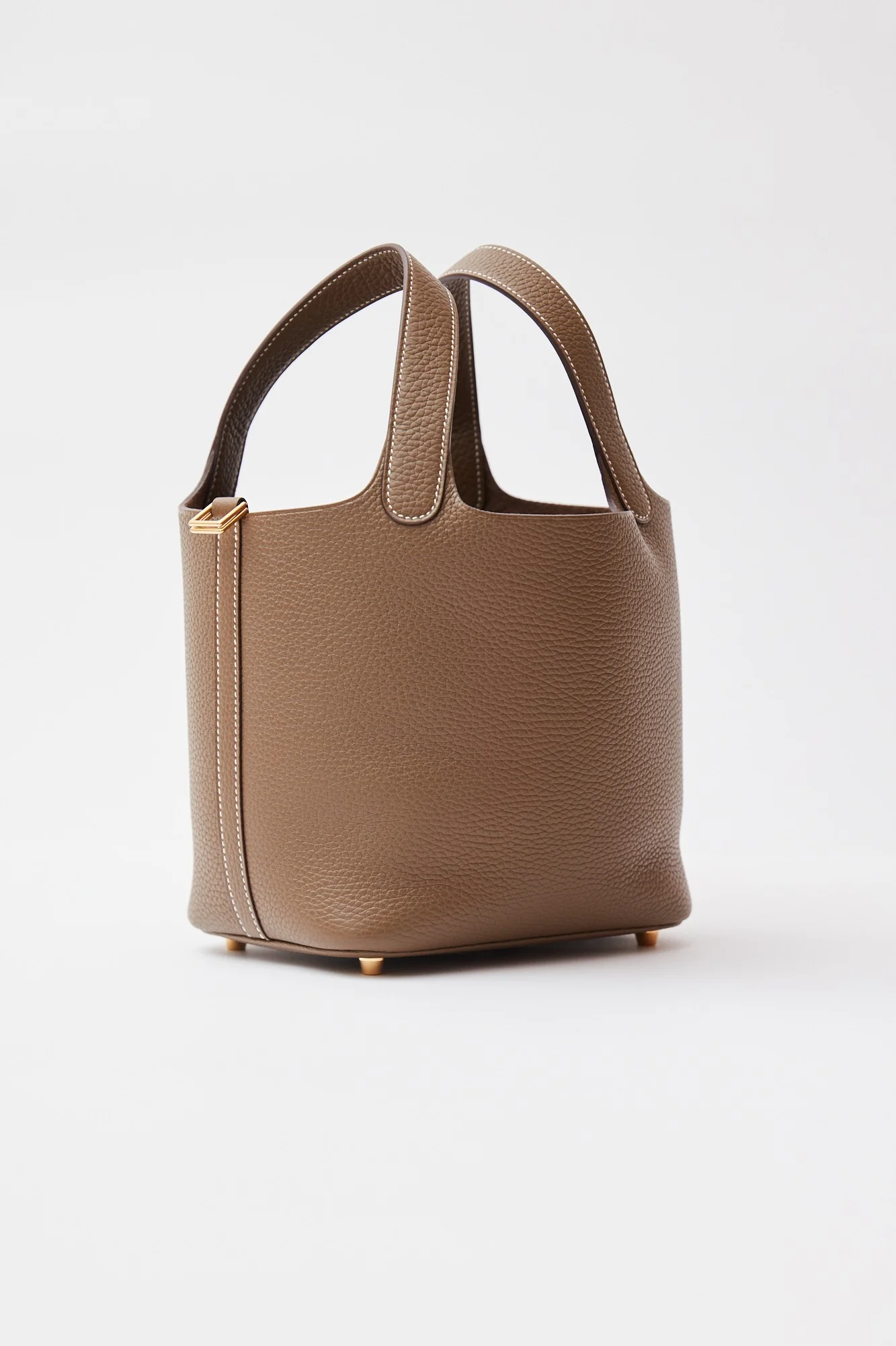 Hermès Mini Picotin 18 Etoupe Clemence GHW