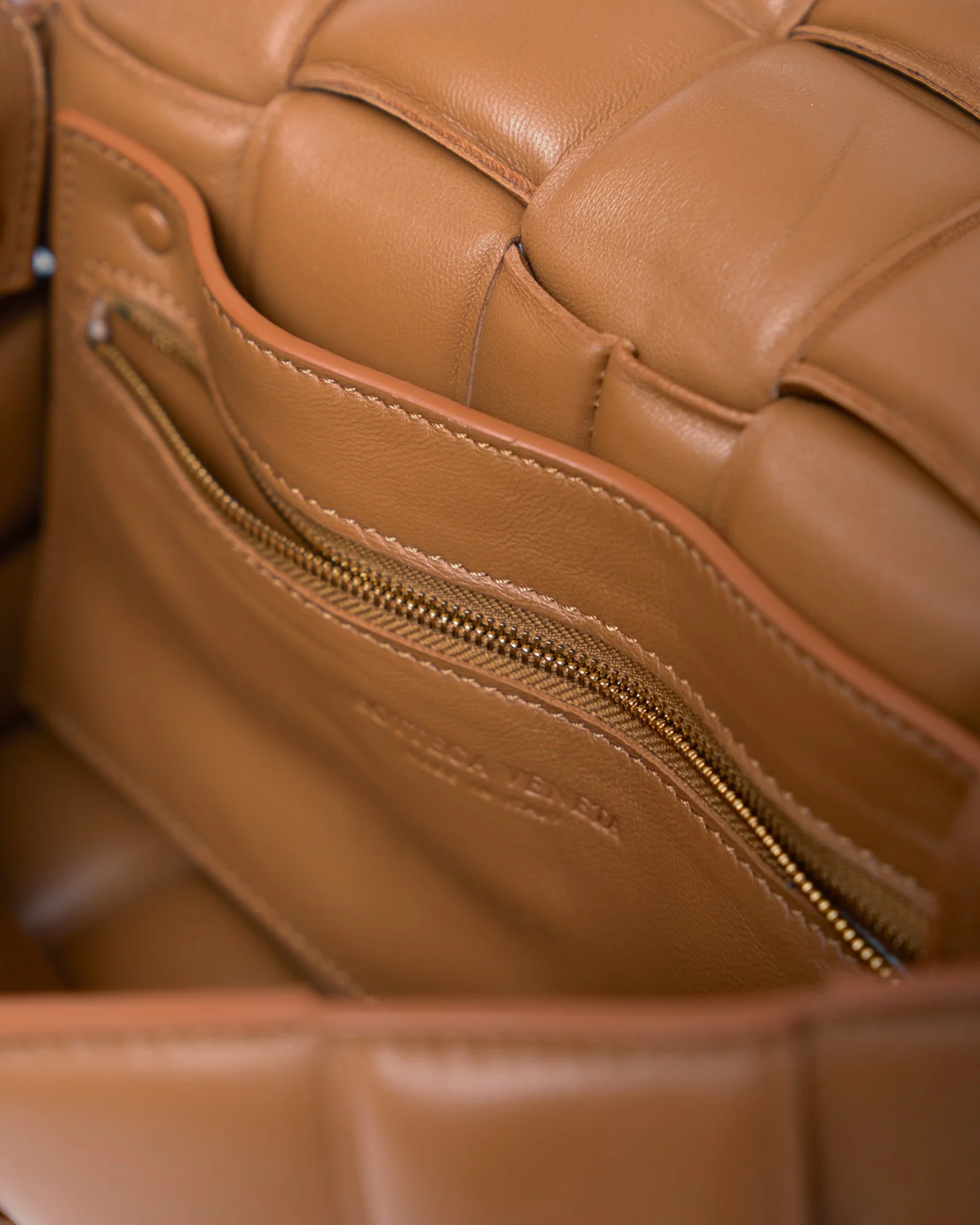 Bottega Veneta Padded Cassette Caramel