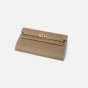 Hermès Kelly Classic Wallet To go Etoupe Epsom GHW