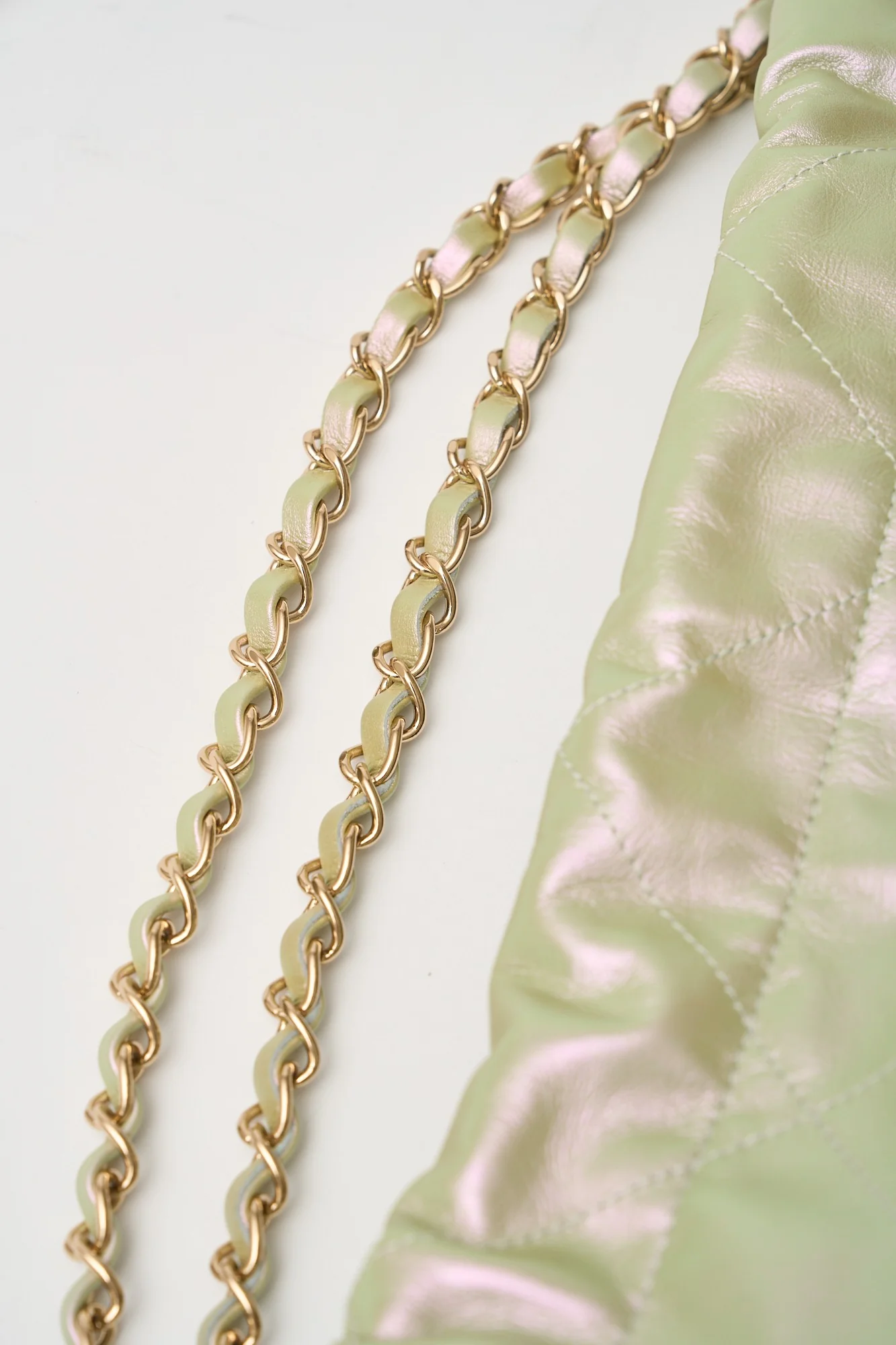 Chanel 22 Small Iridescent Silver Gold-Tone Metal